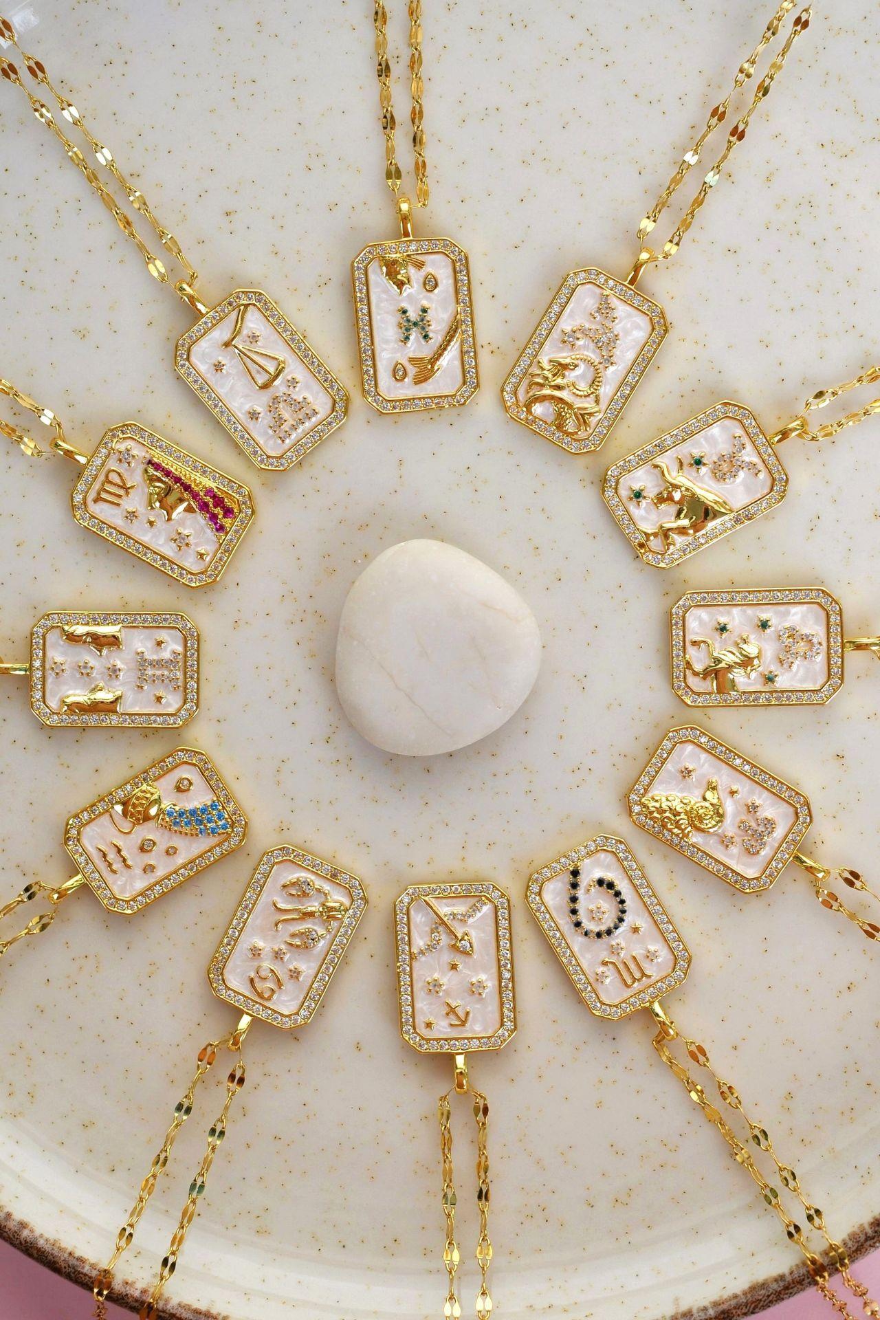 Akrep Burcu Kolye Çelik Burç Kolye Akrep Gold Renk