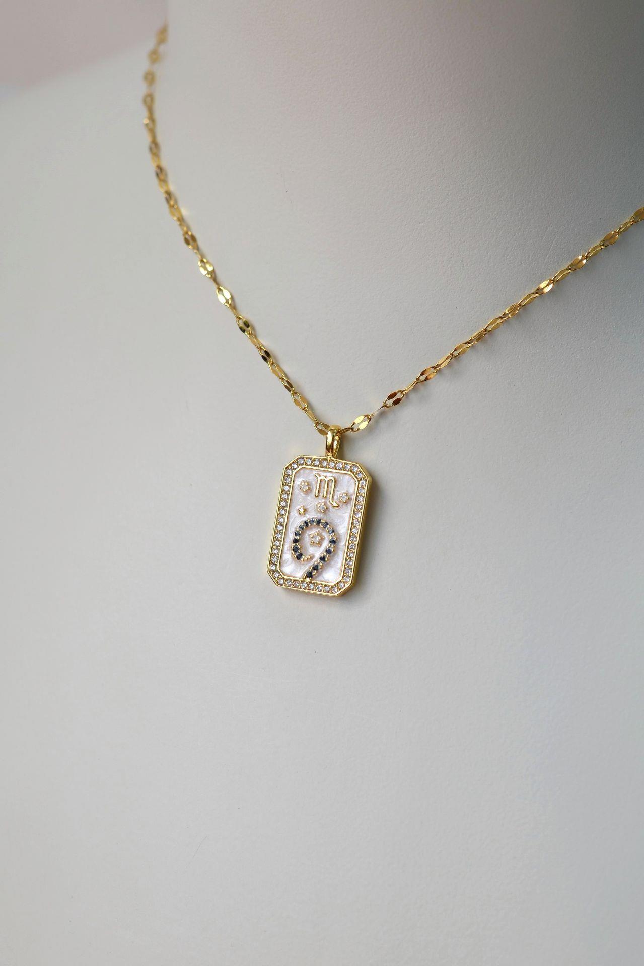 Akrep Burcu Kolye Çelik Burç Kolye Akrep Gold Renk