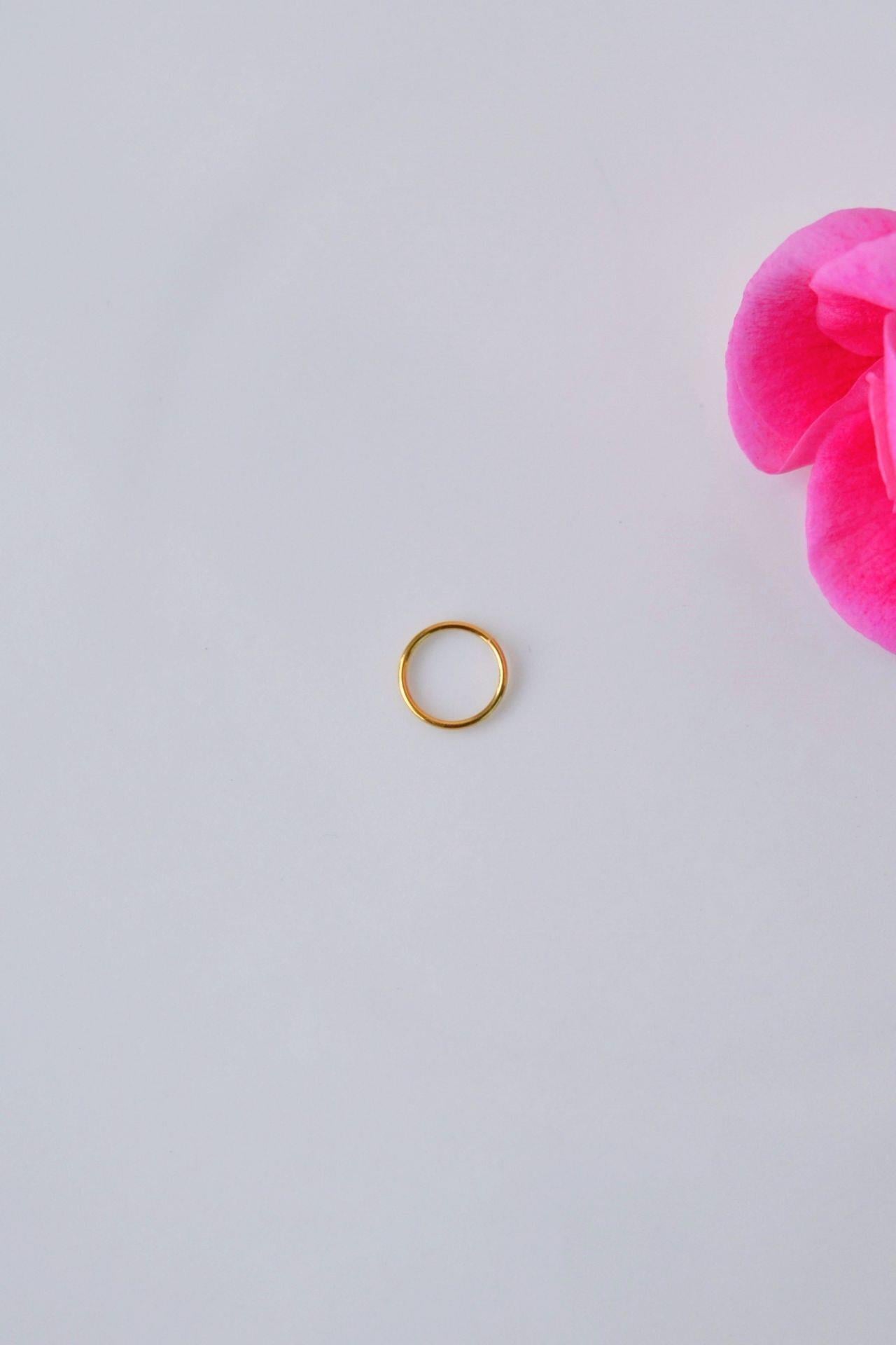 Altın Kaplama 8 mm Düz Halka Hızma İthal 925 Ayar Gümüş