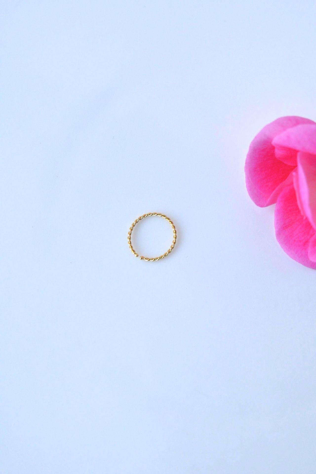 Altın Kaplama Burgu Halka Hızma İthal 925 Ayar Gümüş