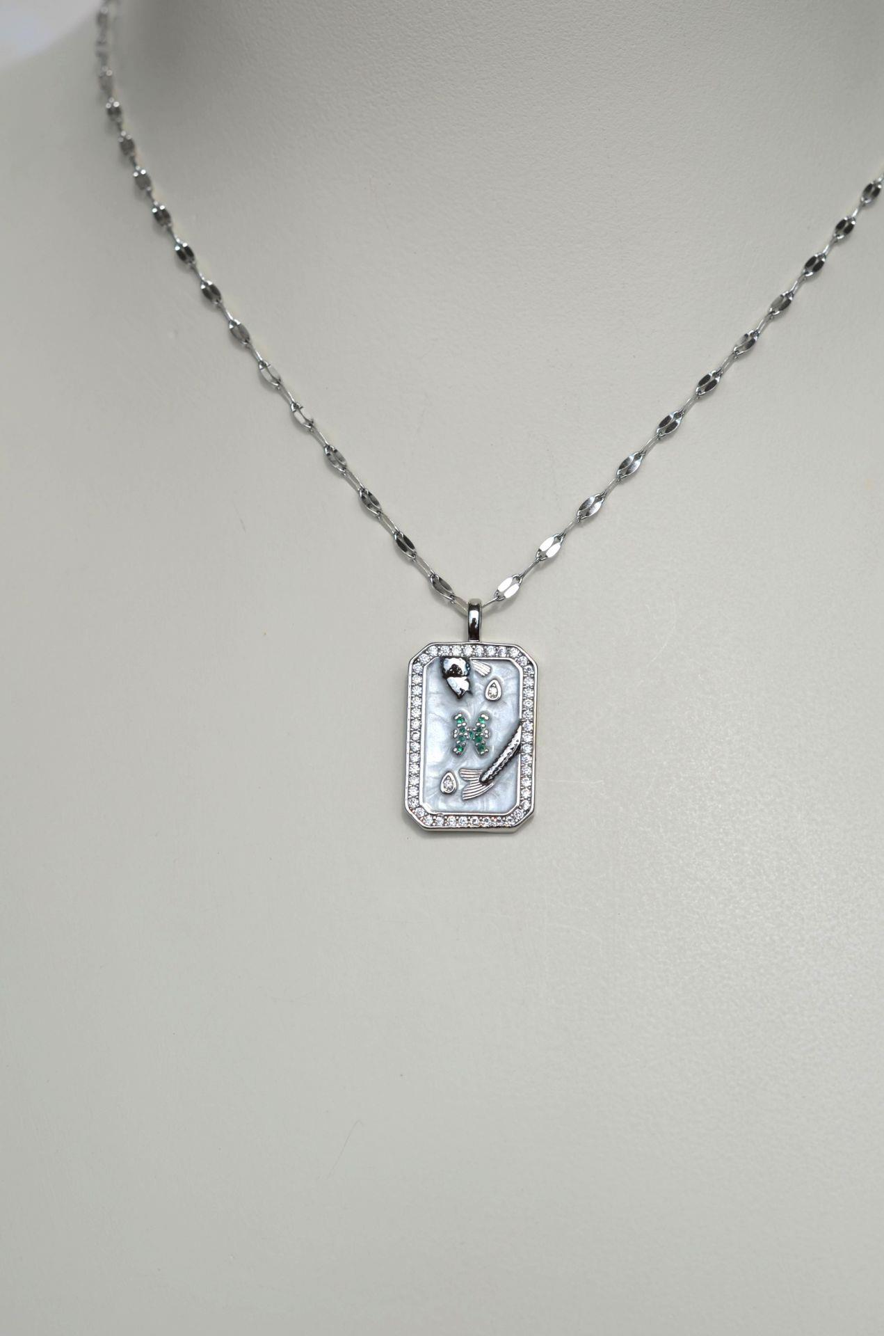 Balık Burcu Kolye Çelik Burç Kolye Balık Gümüş Renk