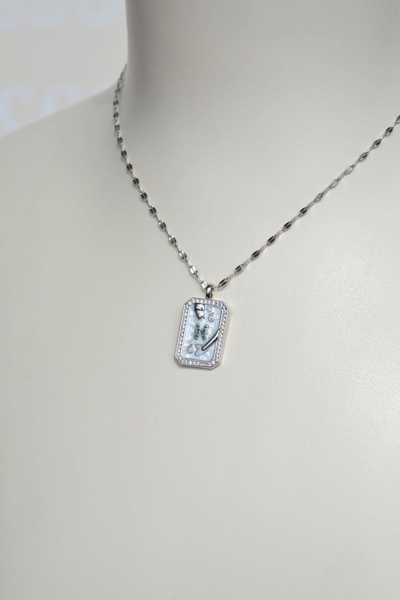 Balık Burcu Kolye Çelik Burç Kolye Balık Gümüş Renk