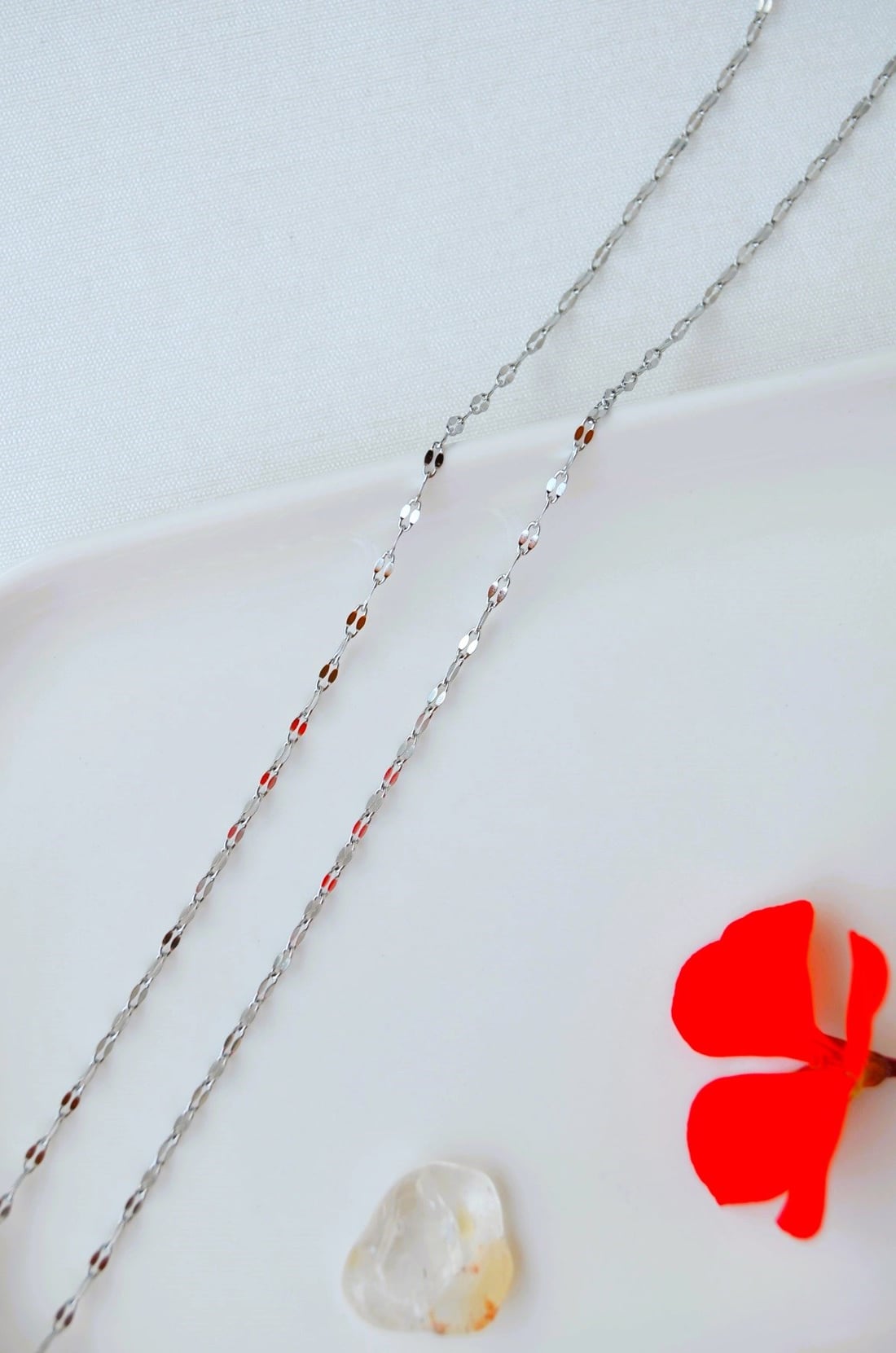 Çelik Işıltılı İnce Uzun Zincir Kolye 60 cm
