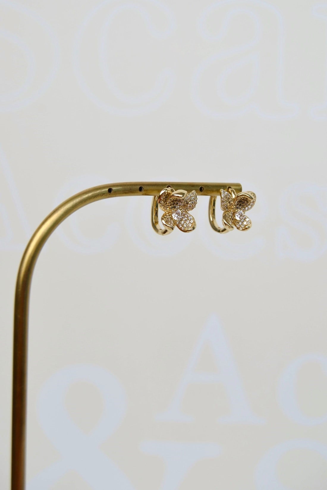Çiçek Taşlı Halka Küpe Xuping 14K Gold Renk Uzun Ömürlü Küpe