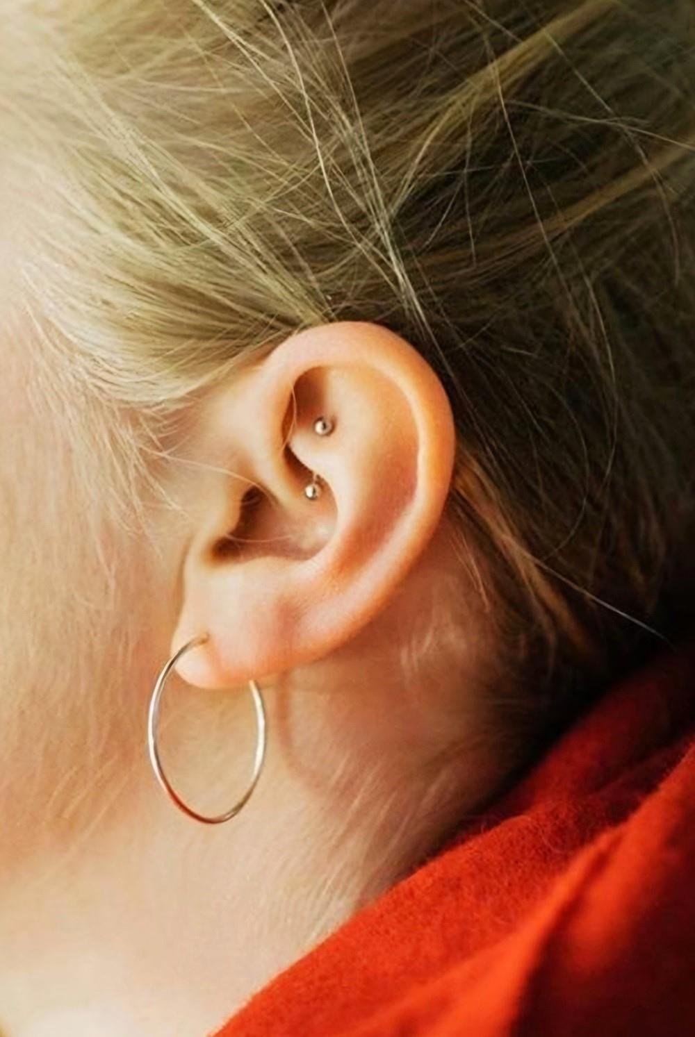 Düz Çelik Rook Piercing Daith Helix Kaş Göbek Lob Uyumlu Piercing