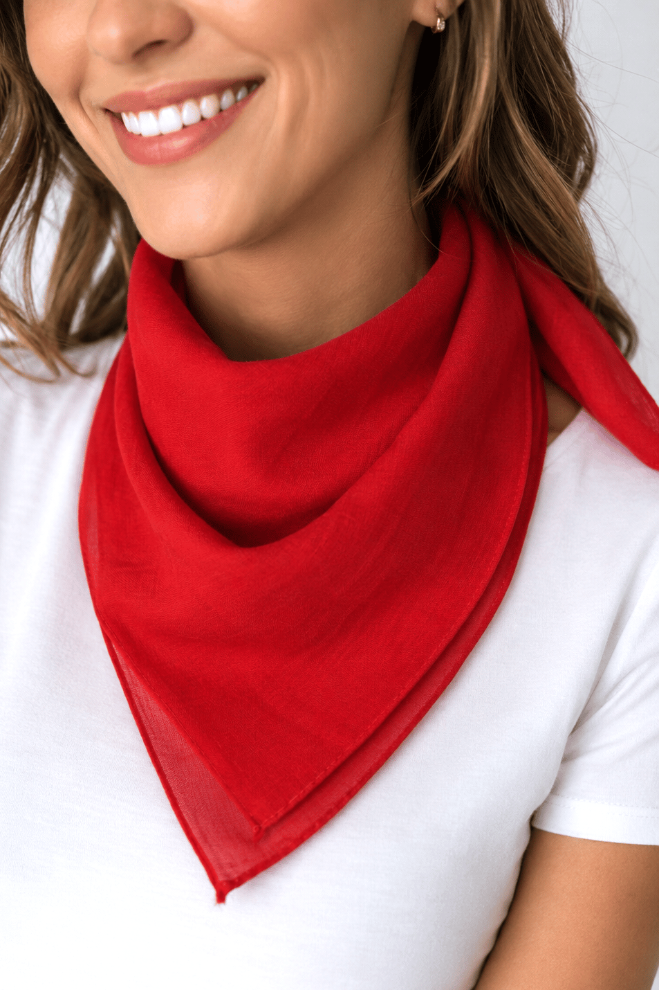 Düz Kırmızı Bandana Pamuk Unisex Fular Saç Boyun Bilek Aksesuarı