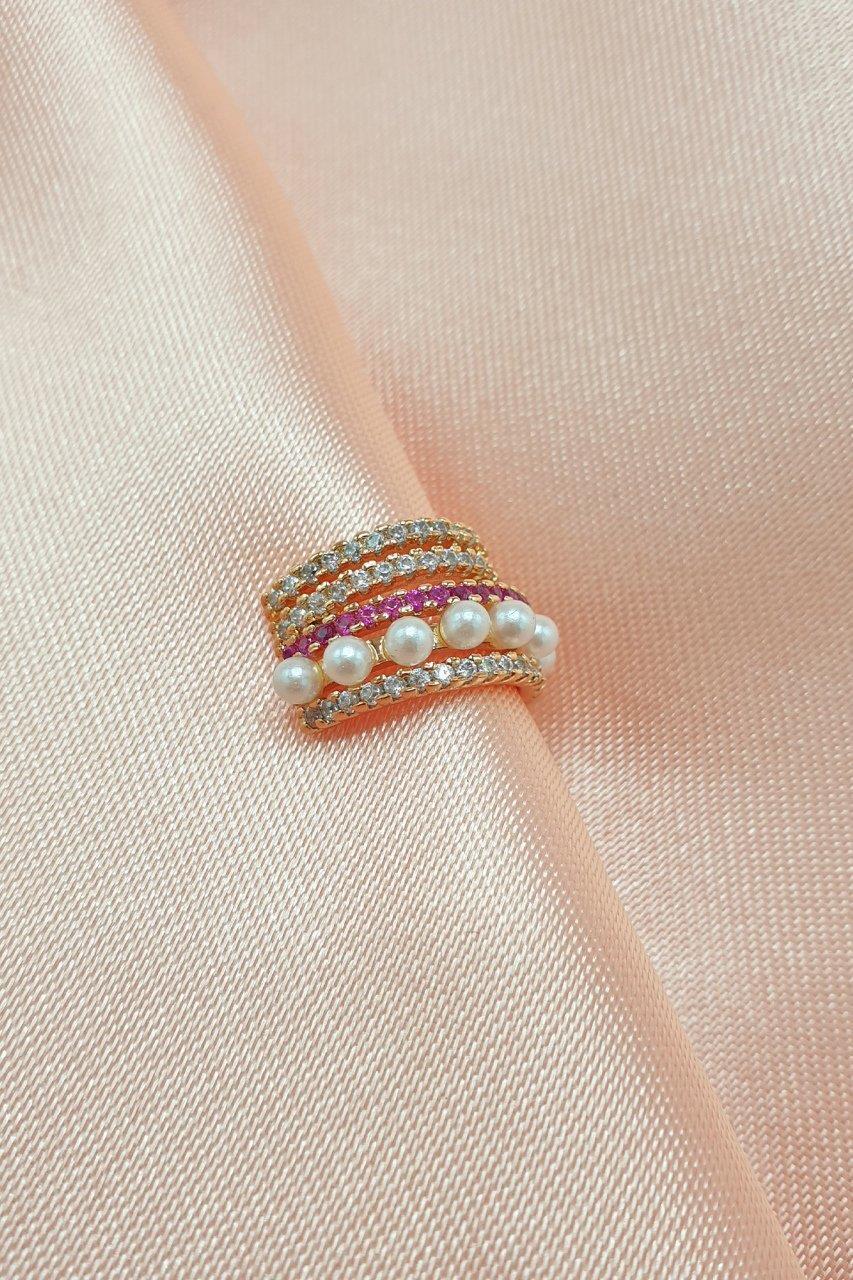 Earcuff Zirkon Taşlı İncili Sıkıştırmalı Kıkırdak Küpe