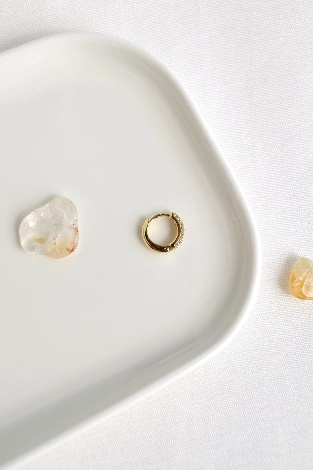 Gold Bombeli Taşlı Halka Piercing Tragus Forward Helix Daith Helix