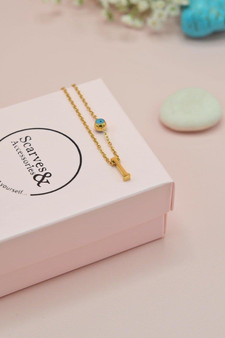 Gold Çelik Harf Kolye I