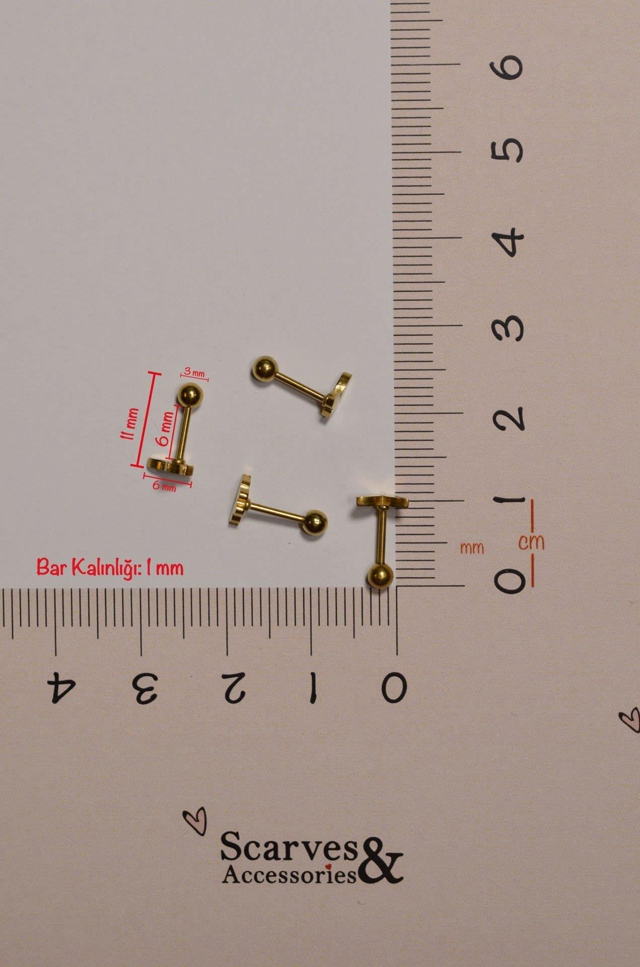 Gold Çelik Kelebek Piercing Helix Kıkırdak