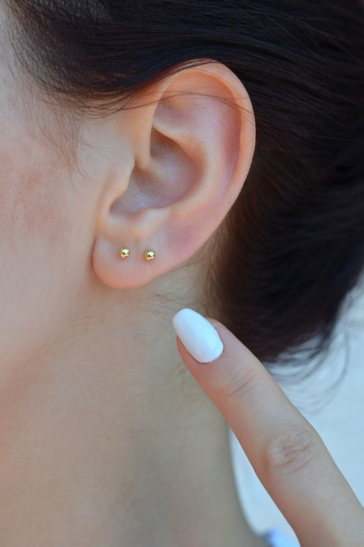 Gold Mini Top Küpe 3 mm