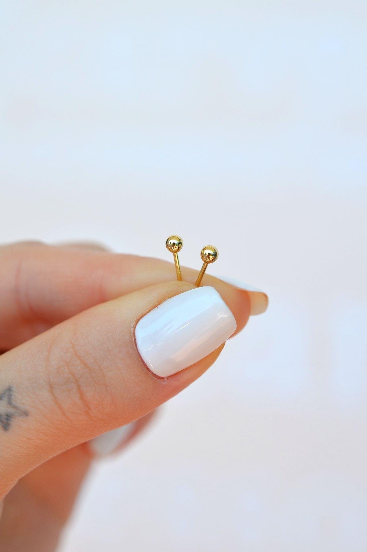 Gold Mini Top Küpe 3 mm