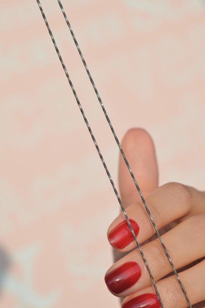 Gümüş Renkli İnce Çelik Zincir 60 cm