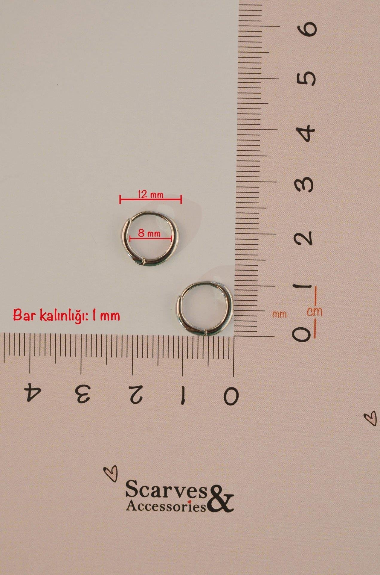 Gümüş Renkli Mini Halka Küpe