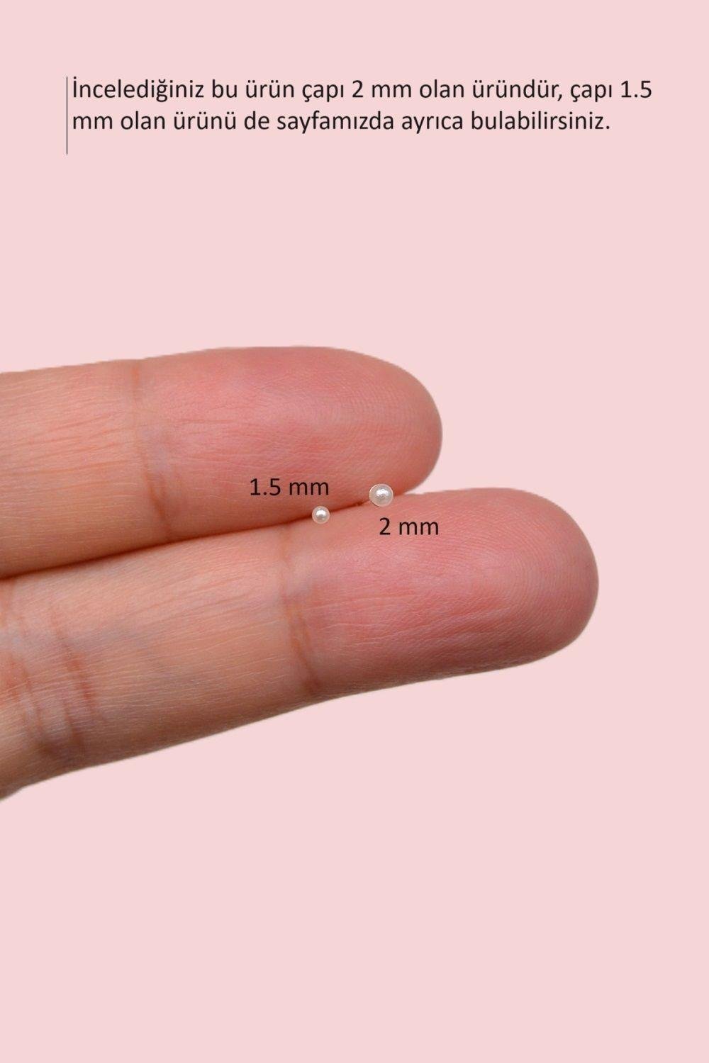 İthal 925 Ayar 2 mm Mini İncili Gümüş Hızma