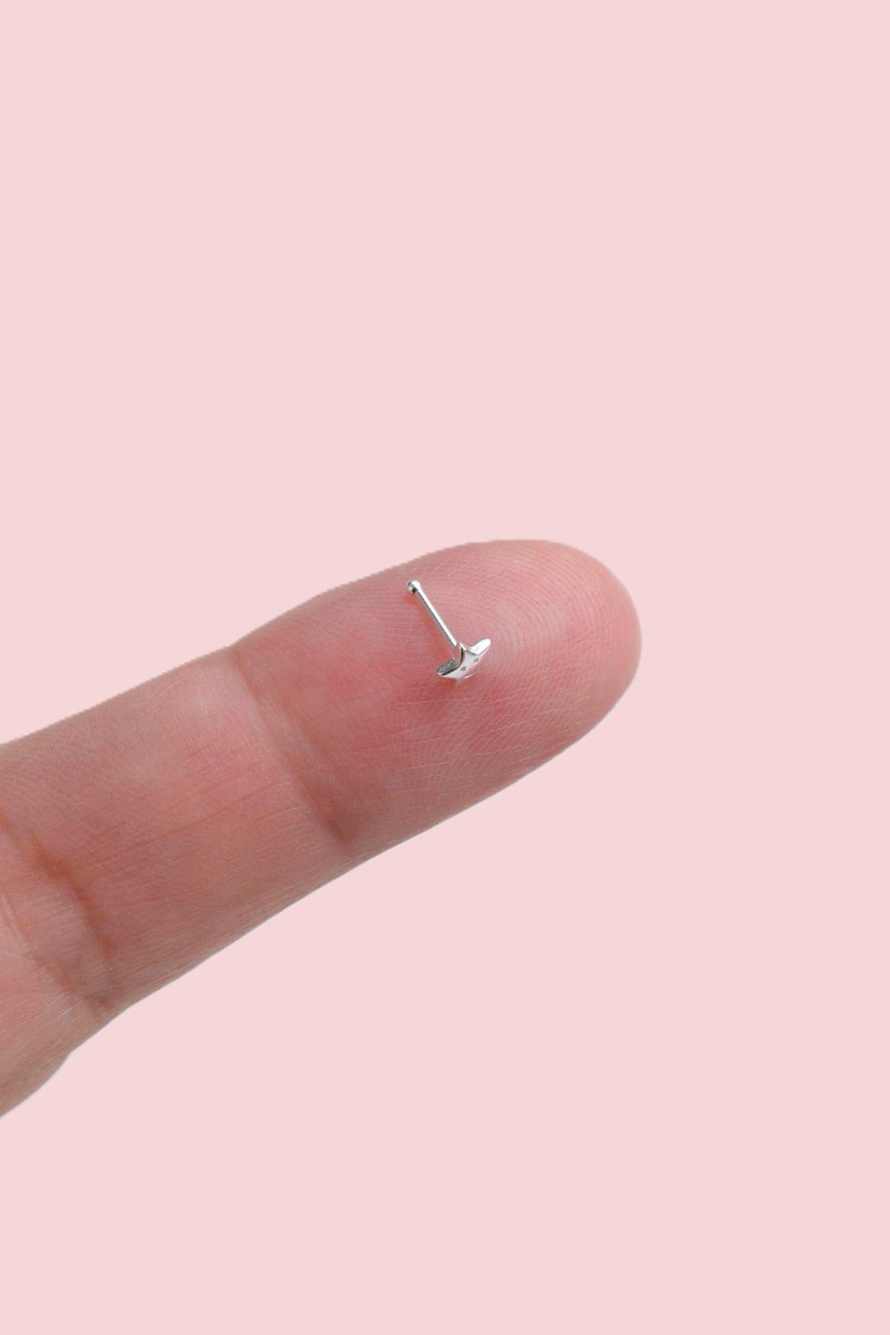 İthal 925 Ayar Smile Yıldızlı Gümüş Hızma Gülen Yüzlü Hızma