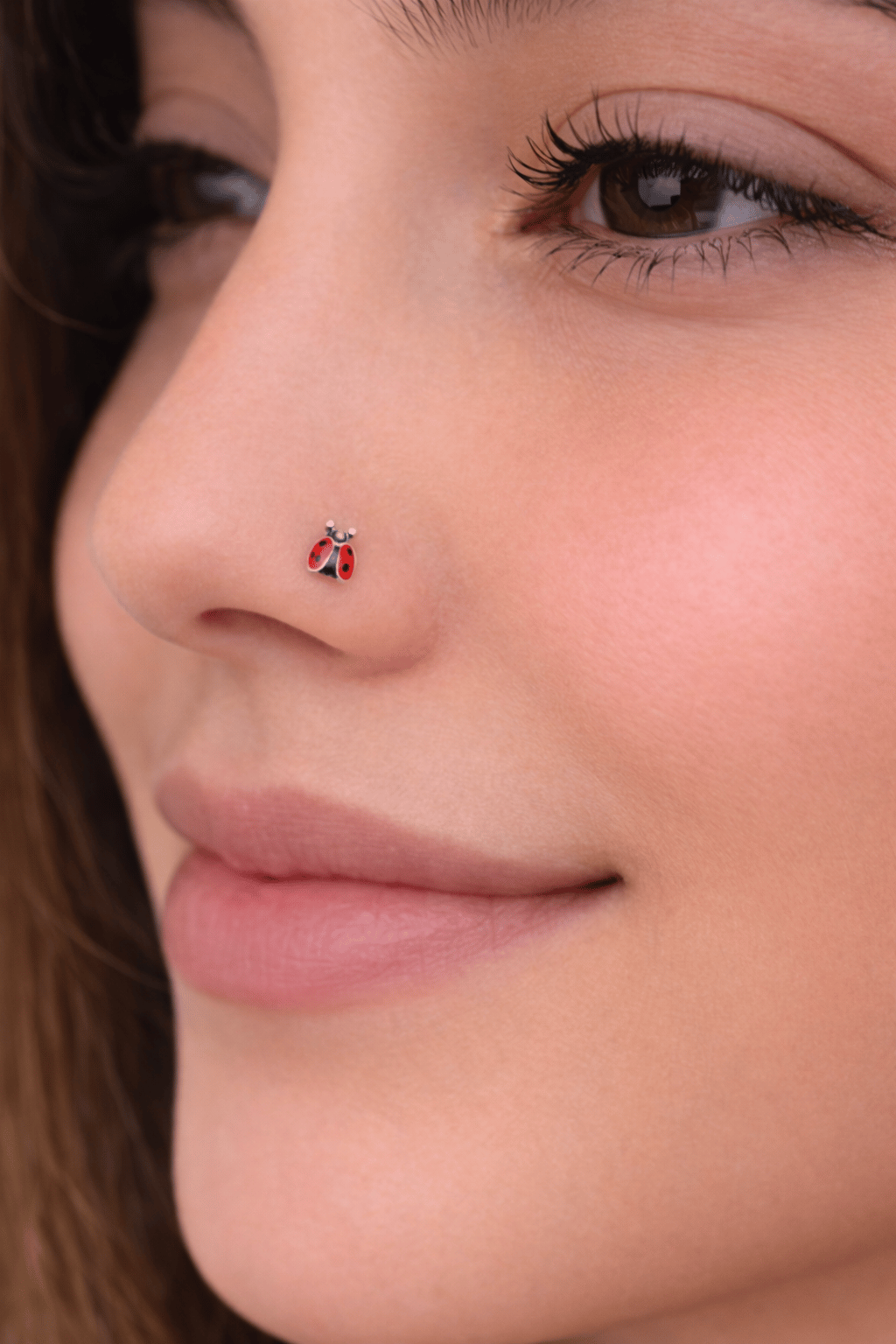 İthal 925 Ayar Zirkon Uğur Böcekli Gümüş Hızma Arkası Düz