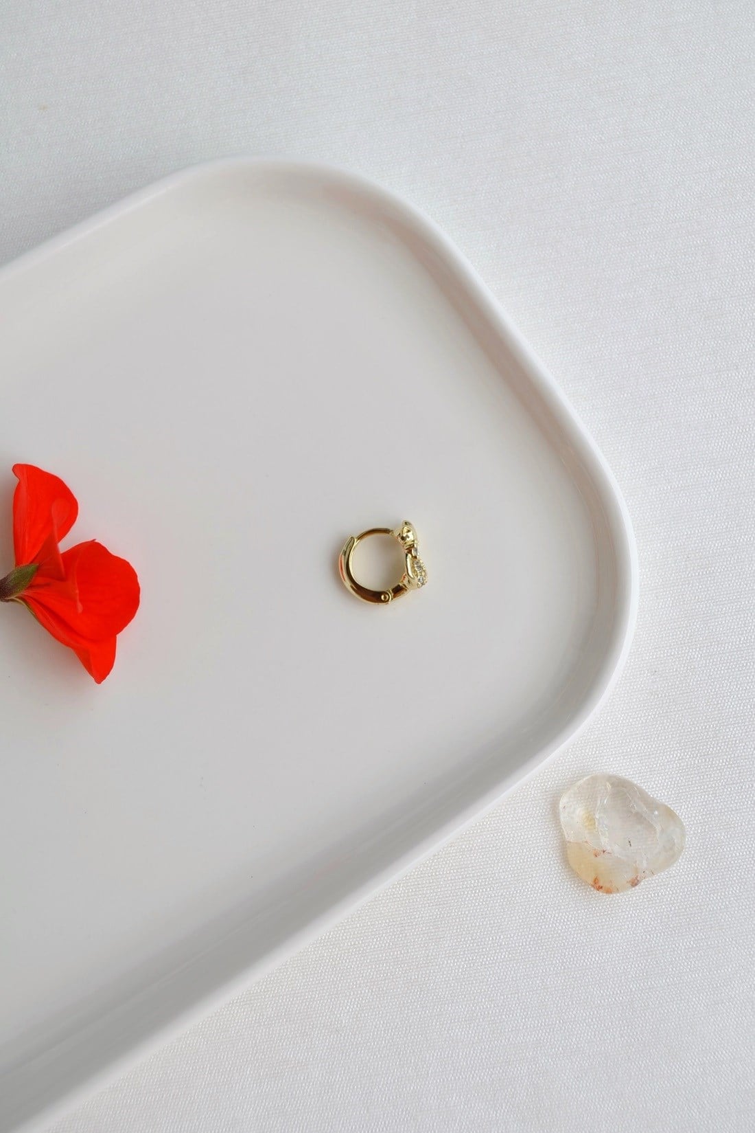 Kedi Figürlü Halka Piercing Tragus Helix Kıkırdak Lob Küpesi Tek Adet