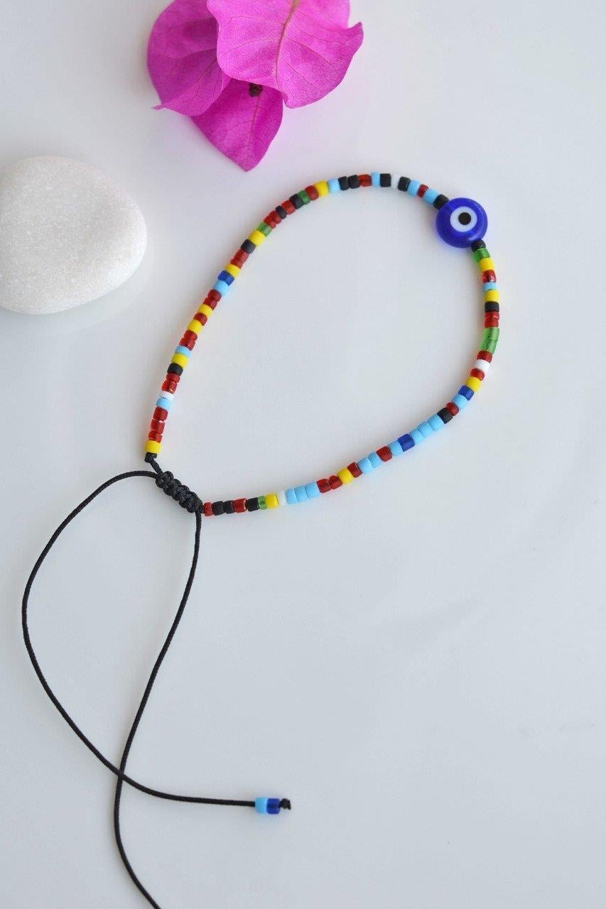 Küçük Nazar Boncuklu Renkli Halhal