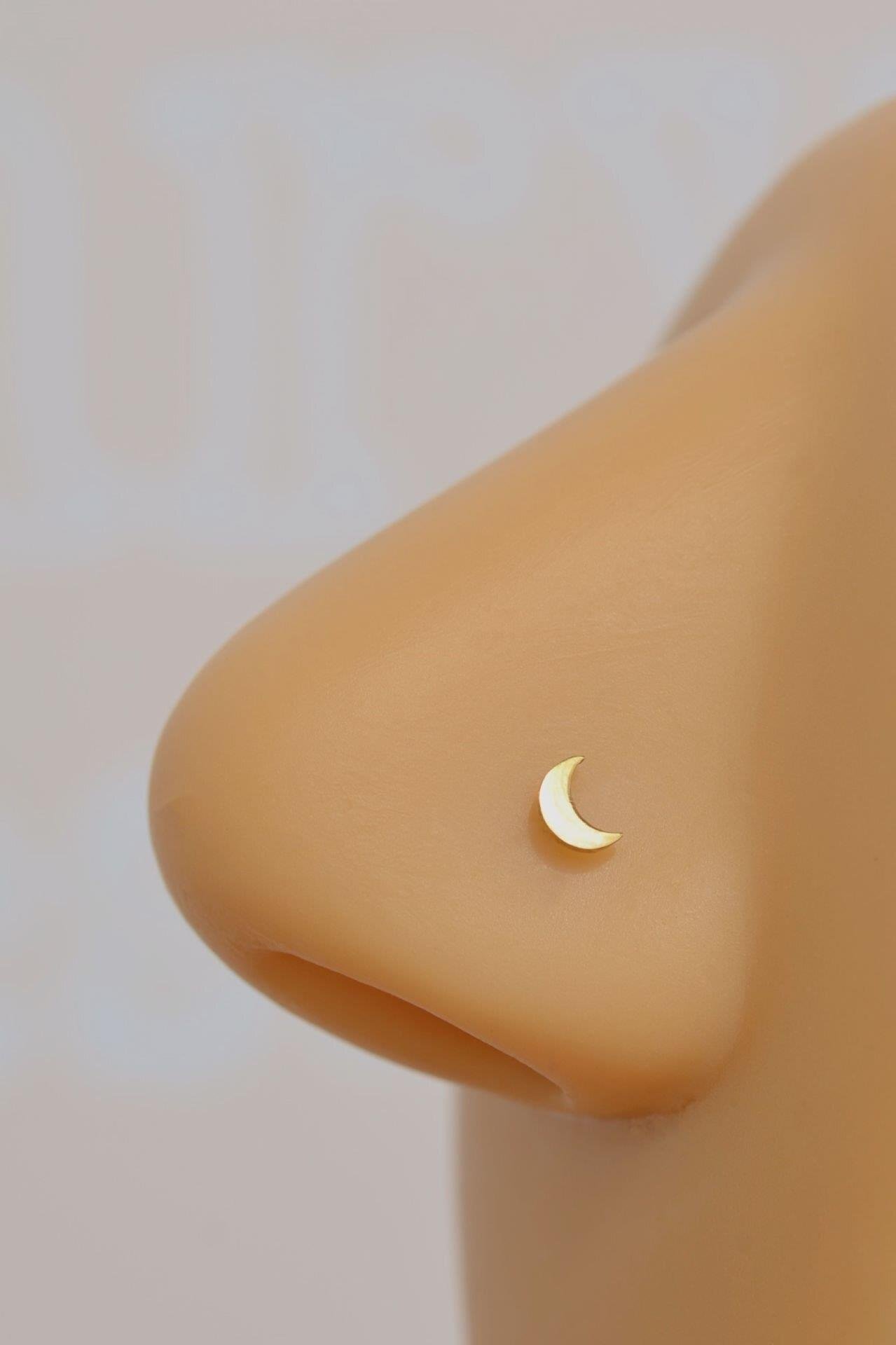 Mini Ay 316 L Çelik Hızma Gold Renk Hilal Ay