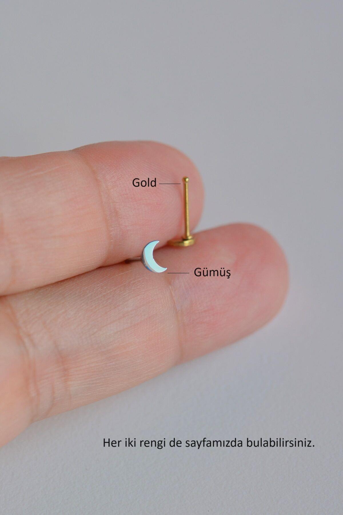 Mini Ay 316 L Çelik Hızma Gümüş Renk Hilal Ay