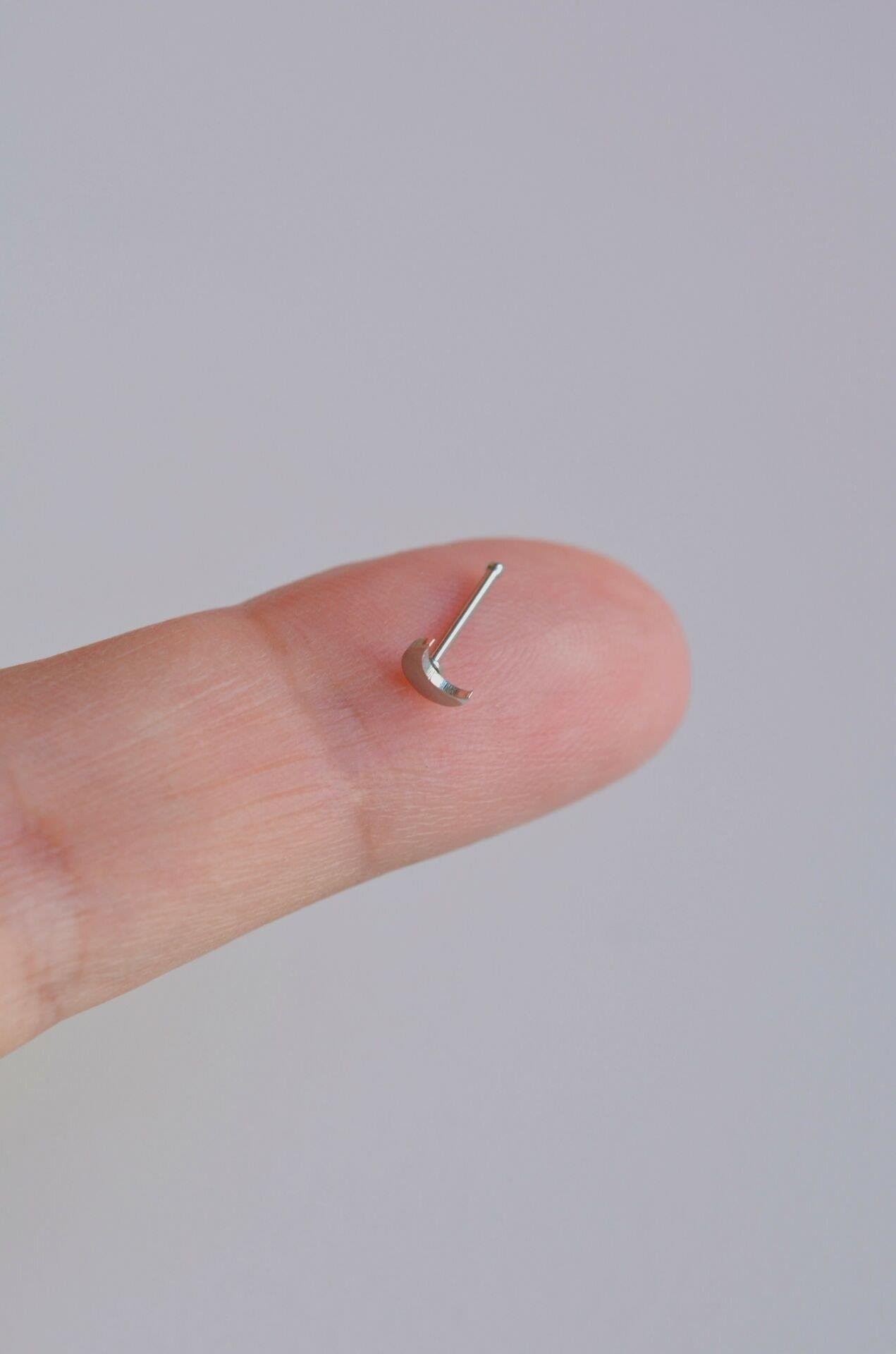 Mini Ay 316 L Çelik Hızma Gümüş Renk Hilal Ay