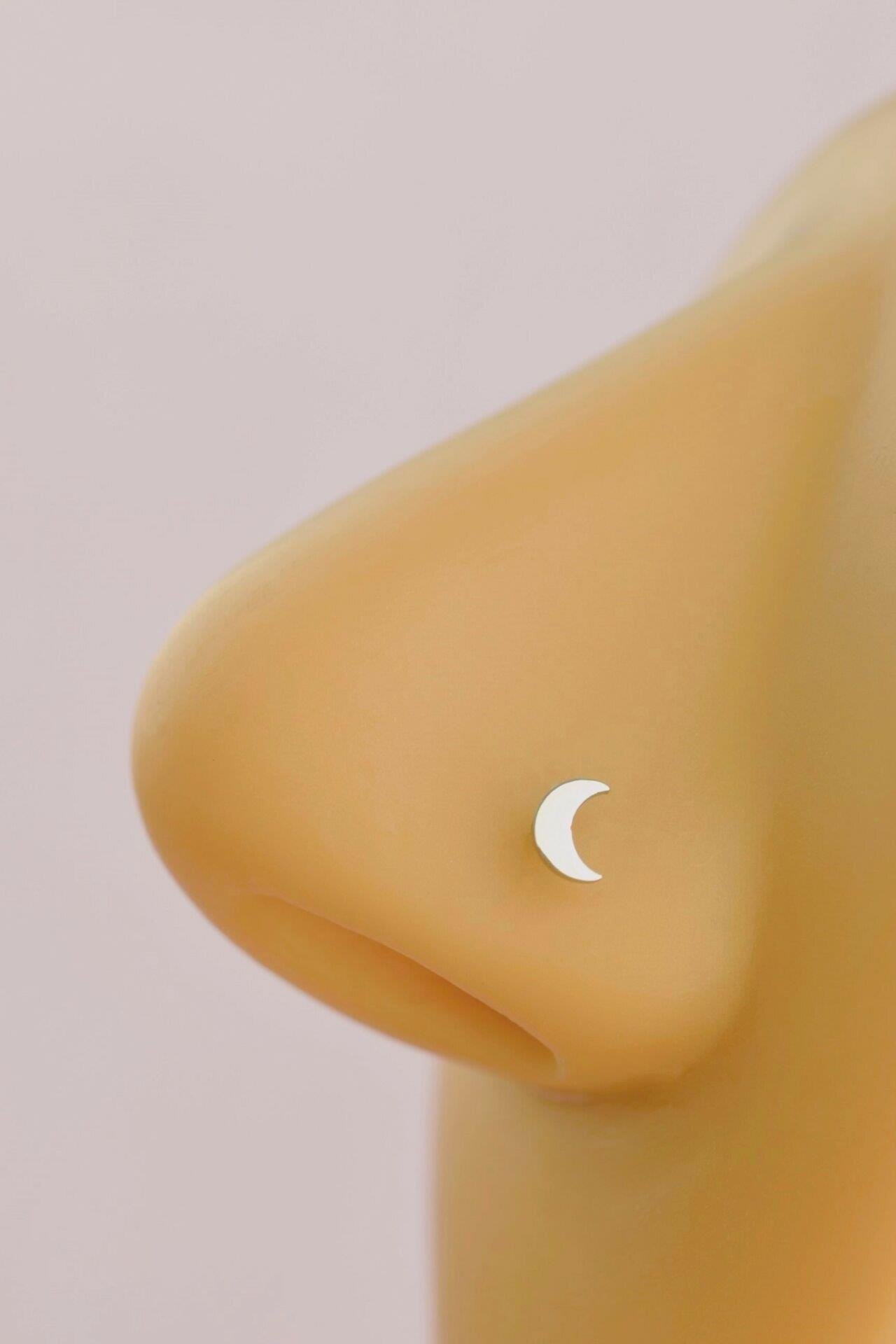 Mini Ay 316 L Çelik Hızma Gümüş Renk Hilal Ay