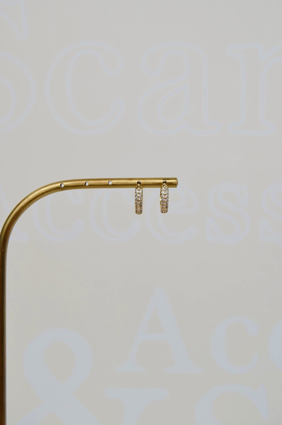 Minimal Zirkon Taşlı Halka Küpe 14K Gold Renk Xuping Küpe
