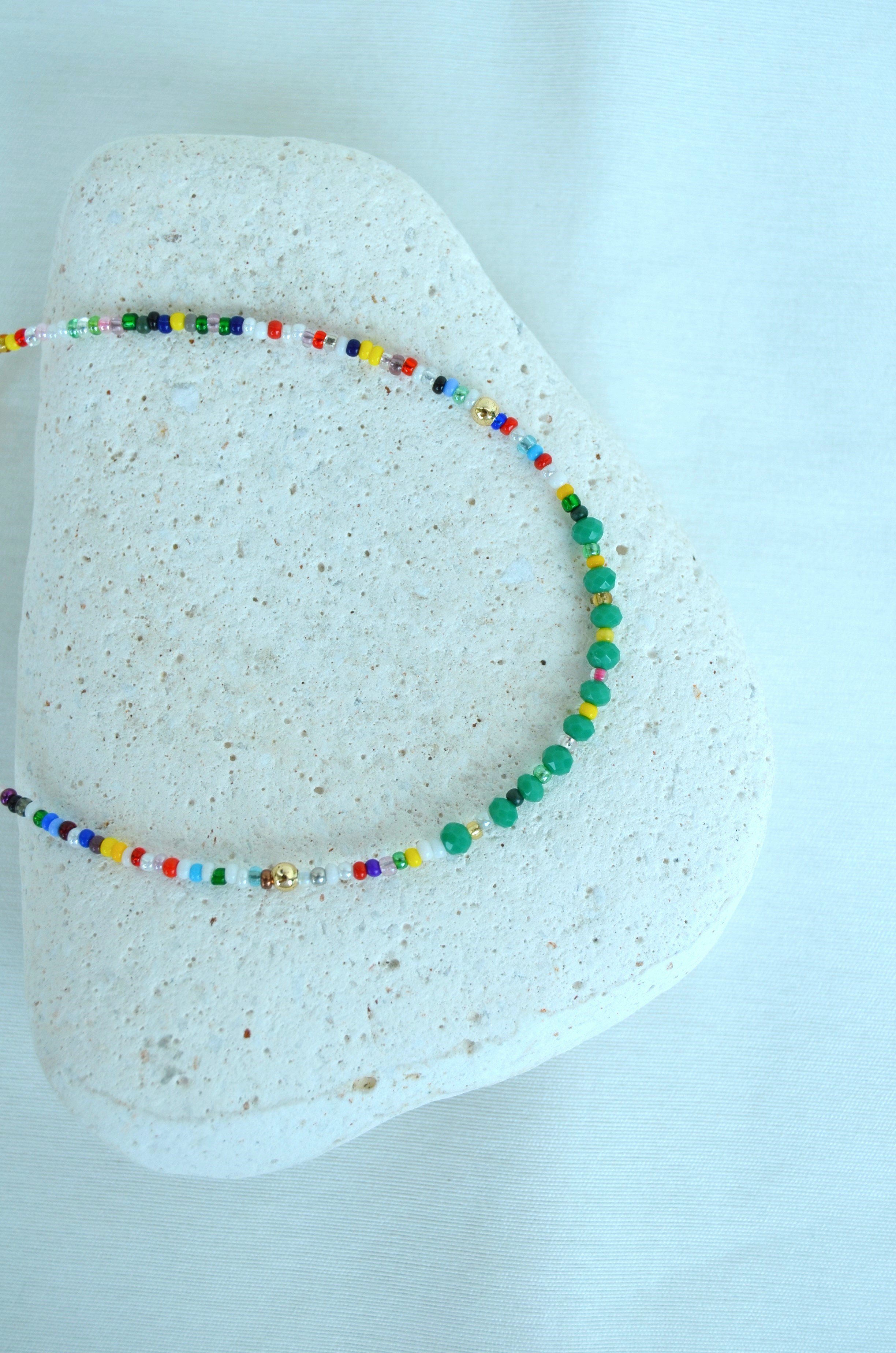 Multicolor Renkli Boncuk Halhal Havuz Deniz Kullanıma Uygun Yazlık Halhal