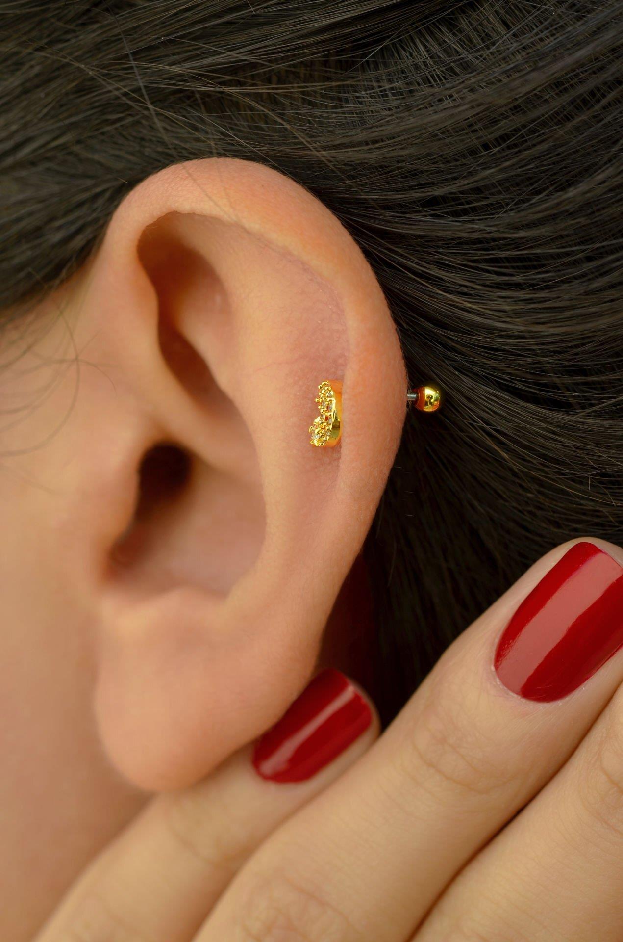 N Harfi Piercing Helix Kıkırdak Lob Tragus