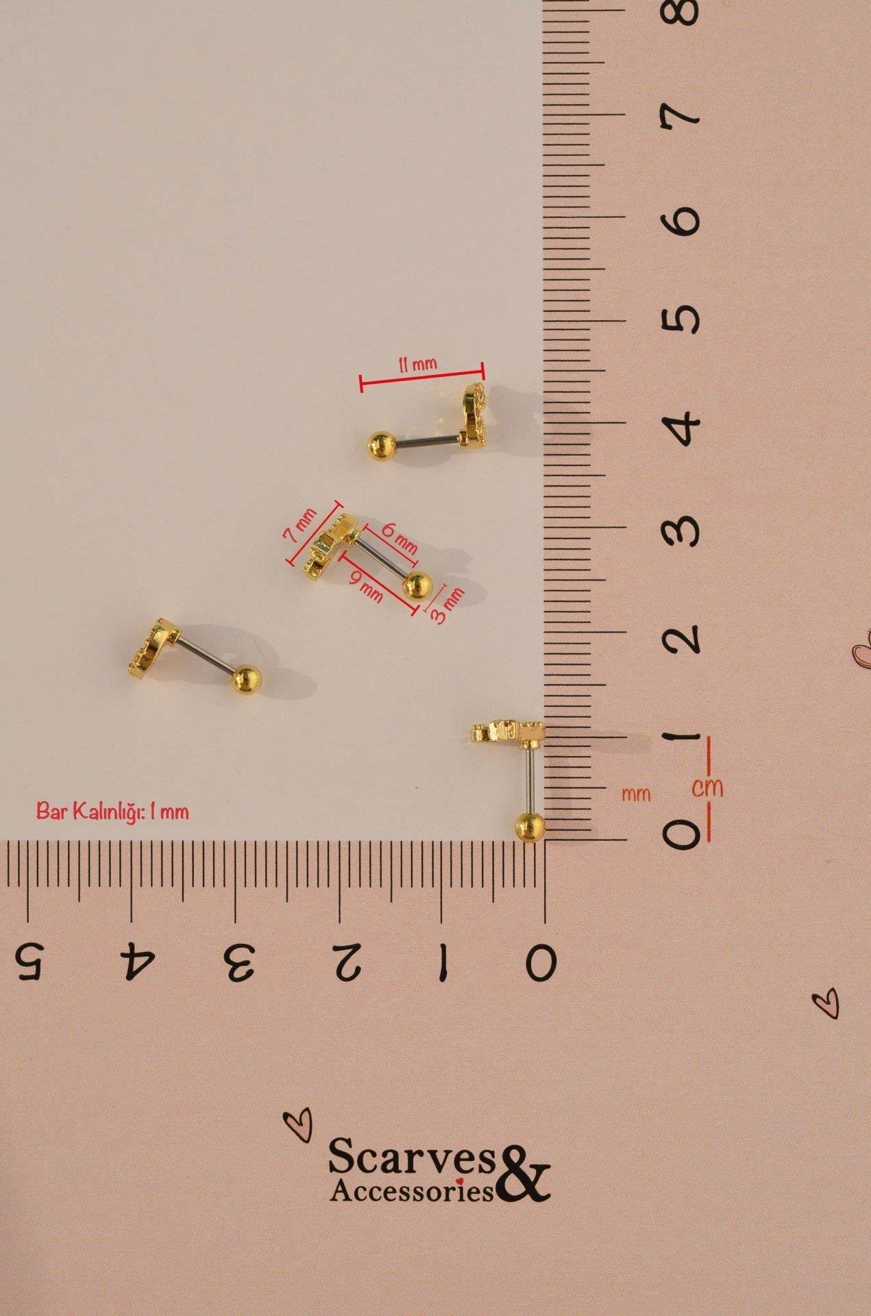 N Harfi Piercing Helix Kıkırdak Lob Tragus