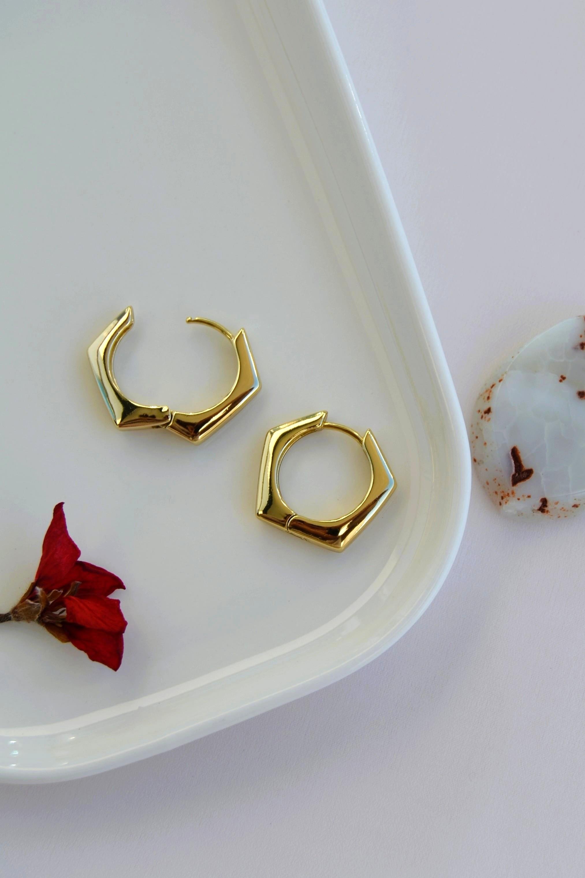 Oval Beşgen Küpe