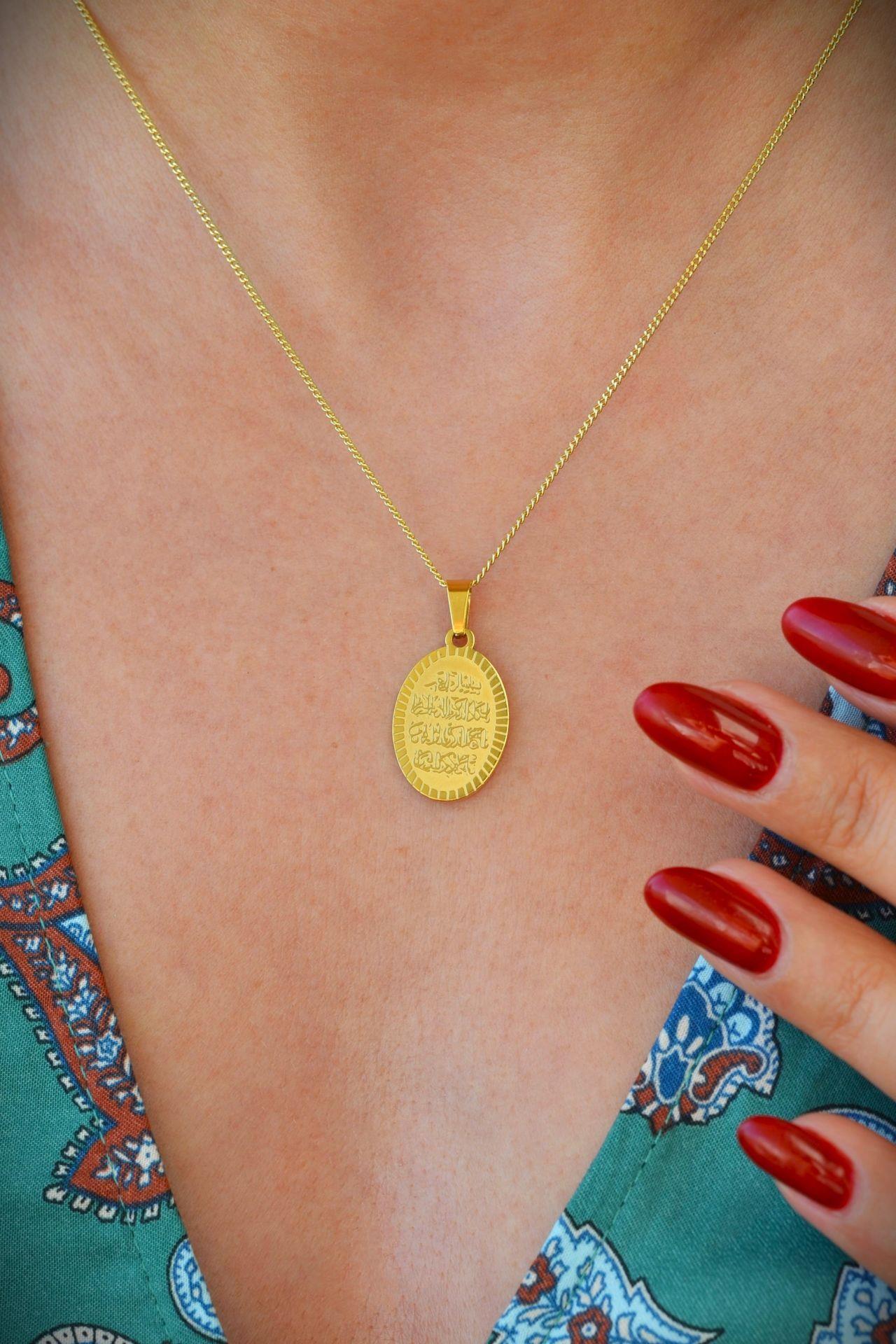 Oval Model Nazar Dualı Kolye