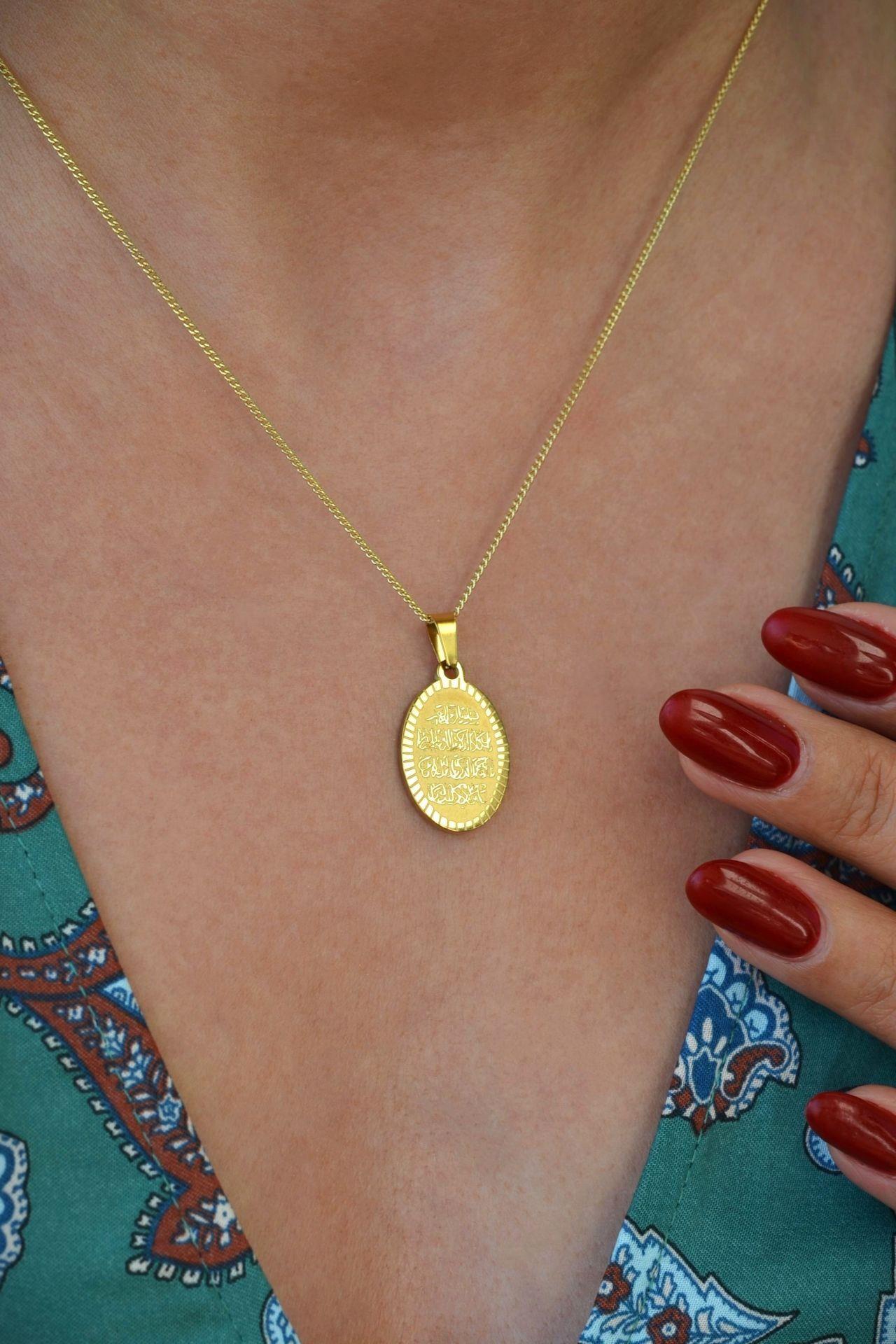 Oval Model Nazar Dualı Kolye