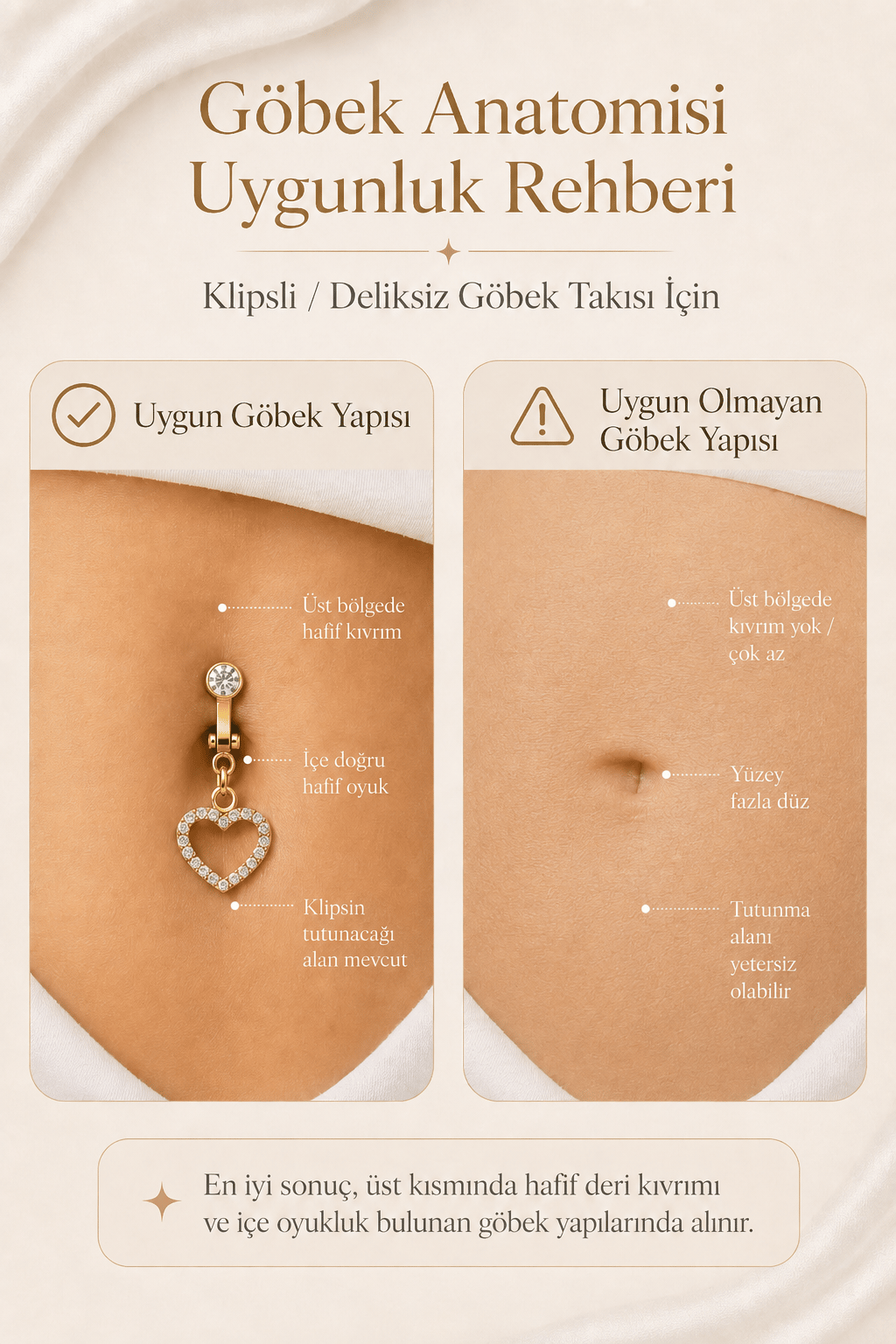 Pembe Damla Taşlı Klipsli Göbek Piercingi Deliksiz Zirkon Çelik