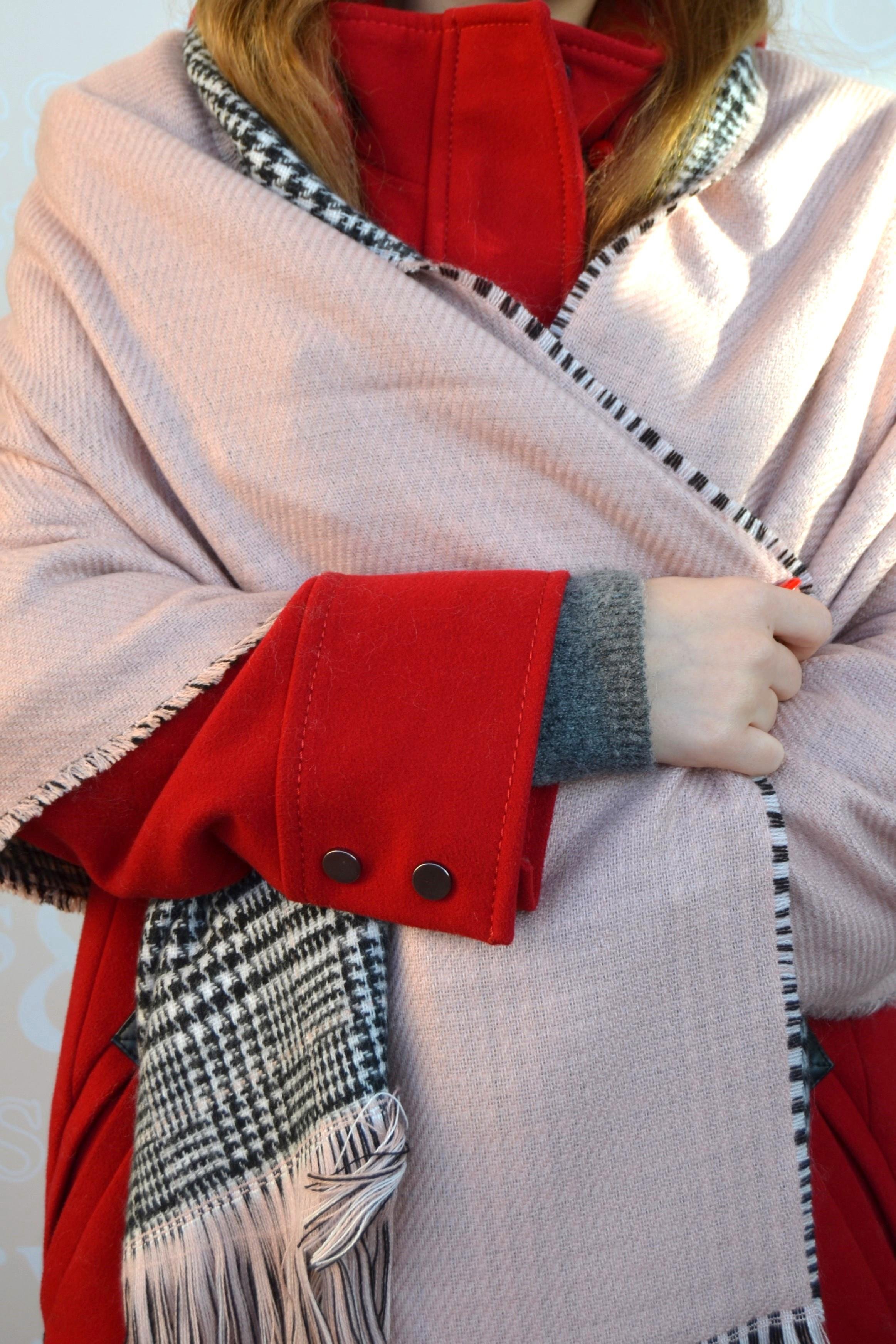 Pudra Pembe Rengi Kışlık Omuz Şalı