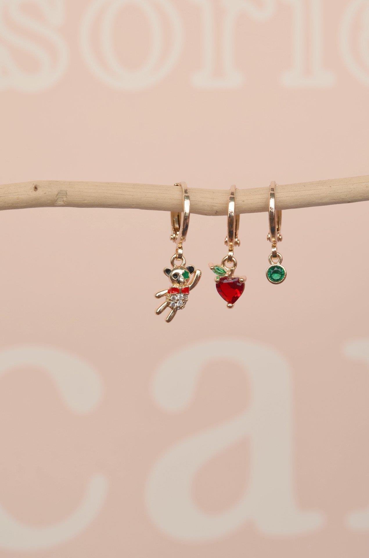 Renkli Ayıcık 3'lü Küpe Seti