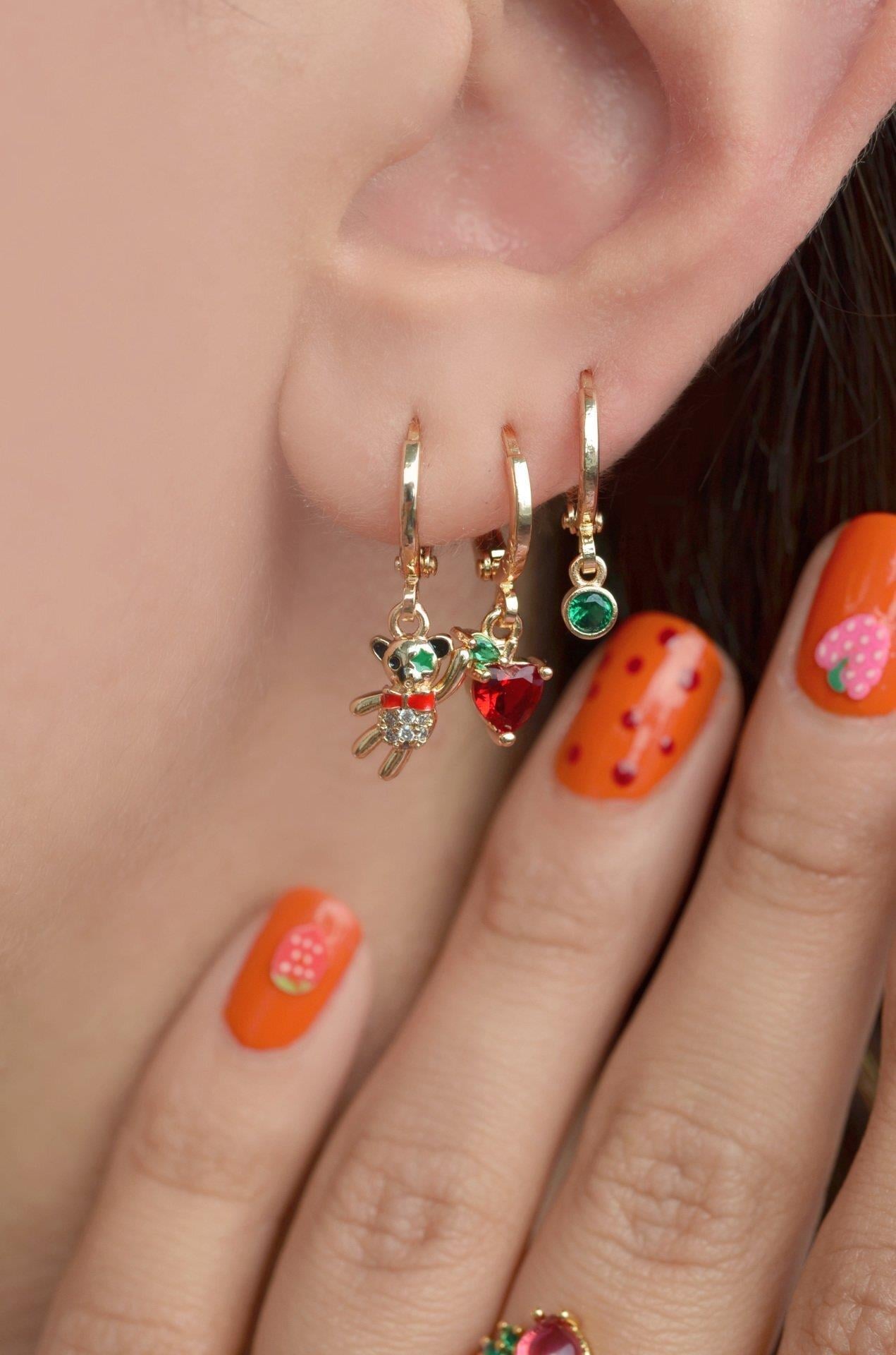 Renkli Ayıcık 3'lü Küpe Seti