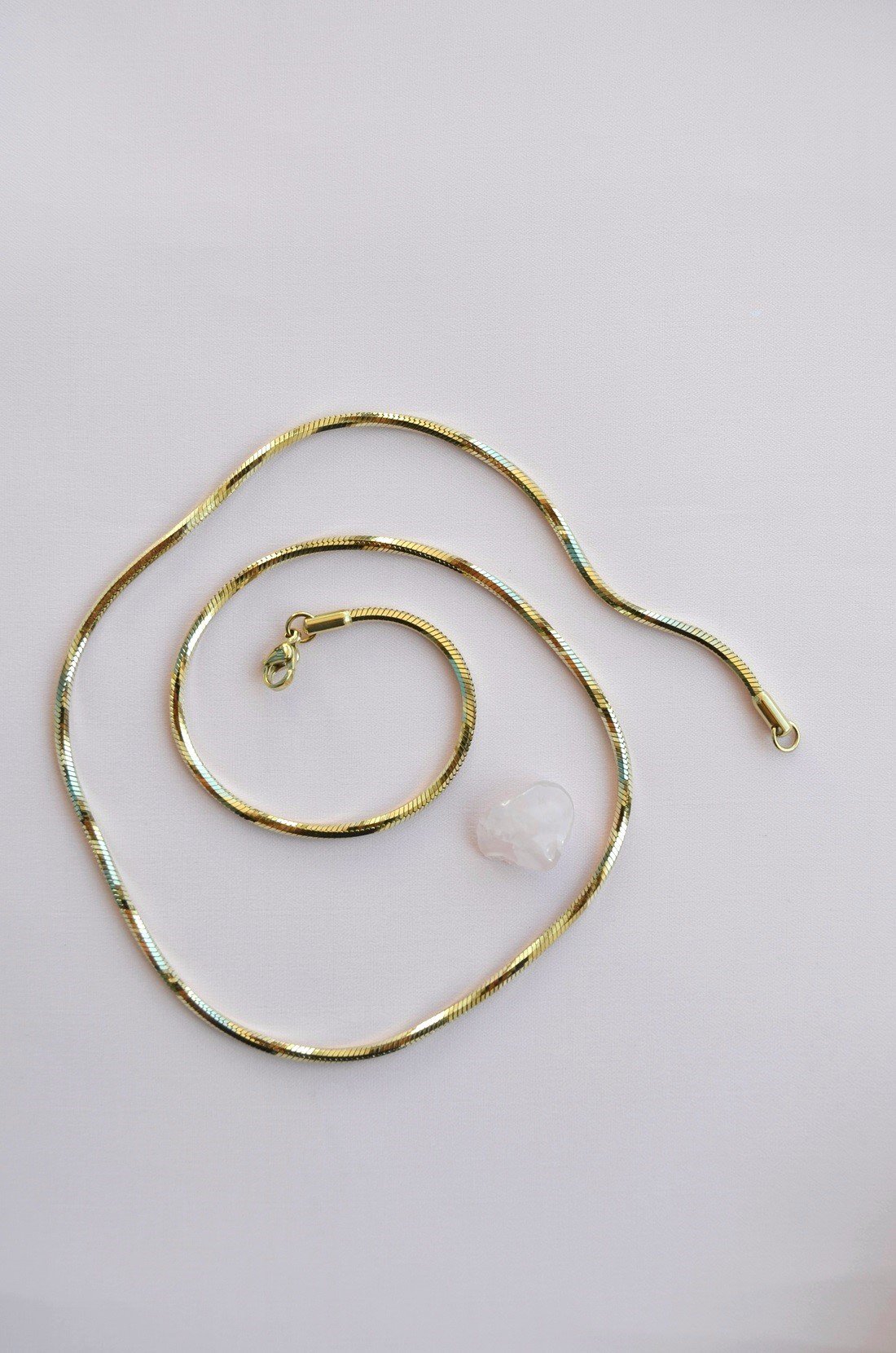 Xuping 14K Gold Renk Oval Yılan Zincir Kolye Tok Akıcı Parlak Duruş 50 cm