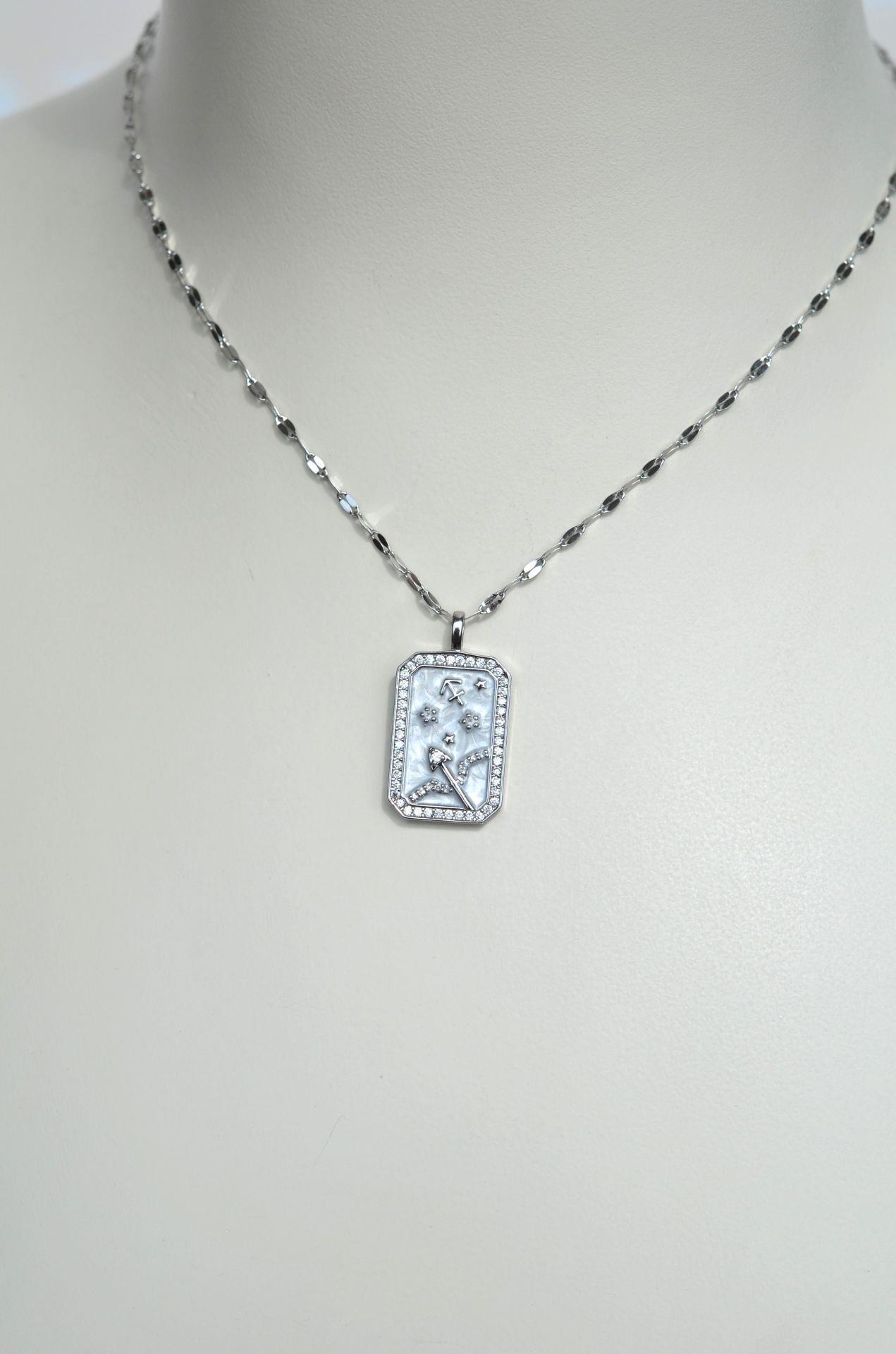 Yay Burcu Kolye Çelik Burç Kolye Yay Gümüş Renk