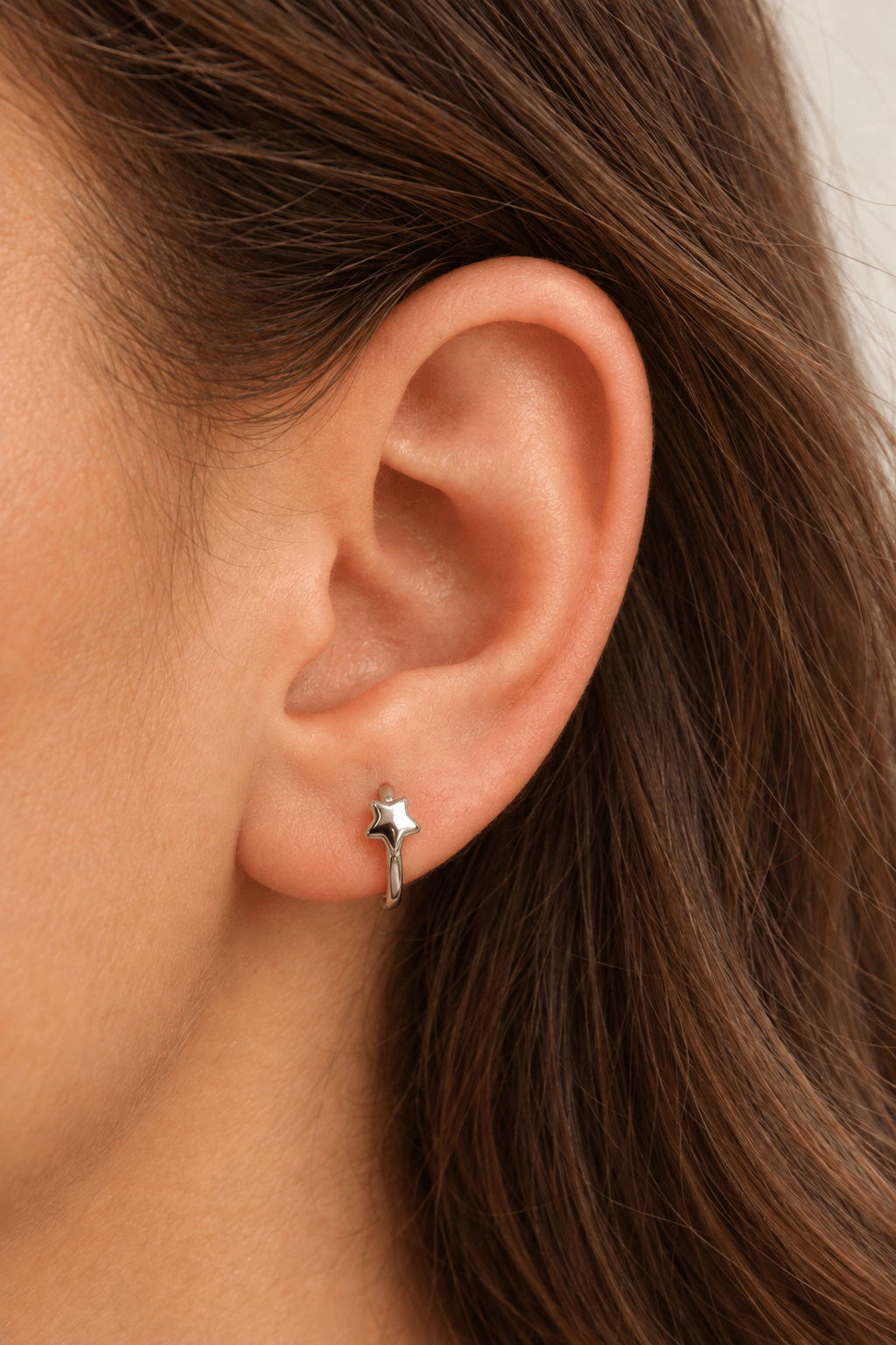 Yıldız Figürlü Halka Helix Piercing – 8 mm (Tek Adet)