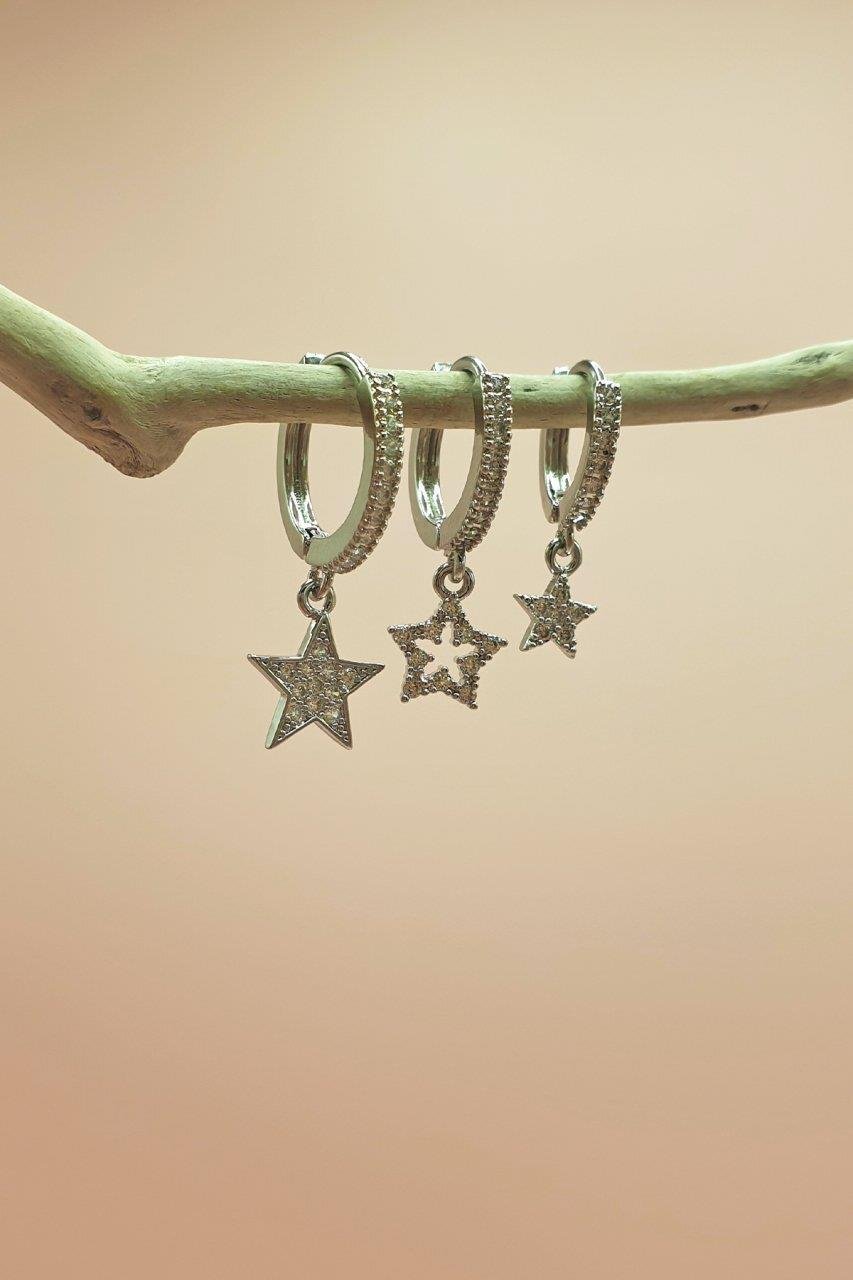 Yıldız Sallantılı 3'lü Set Küpe