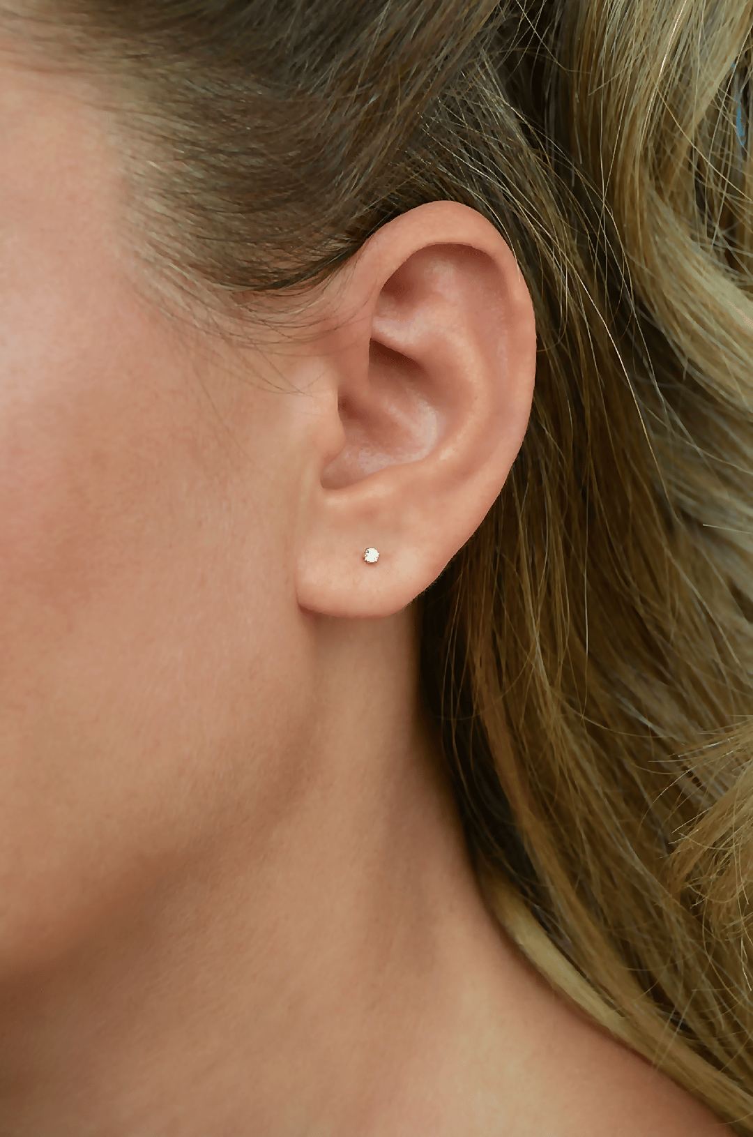 Zirkon Taşlı 2 mm Tektaş Küpe