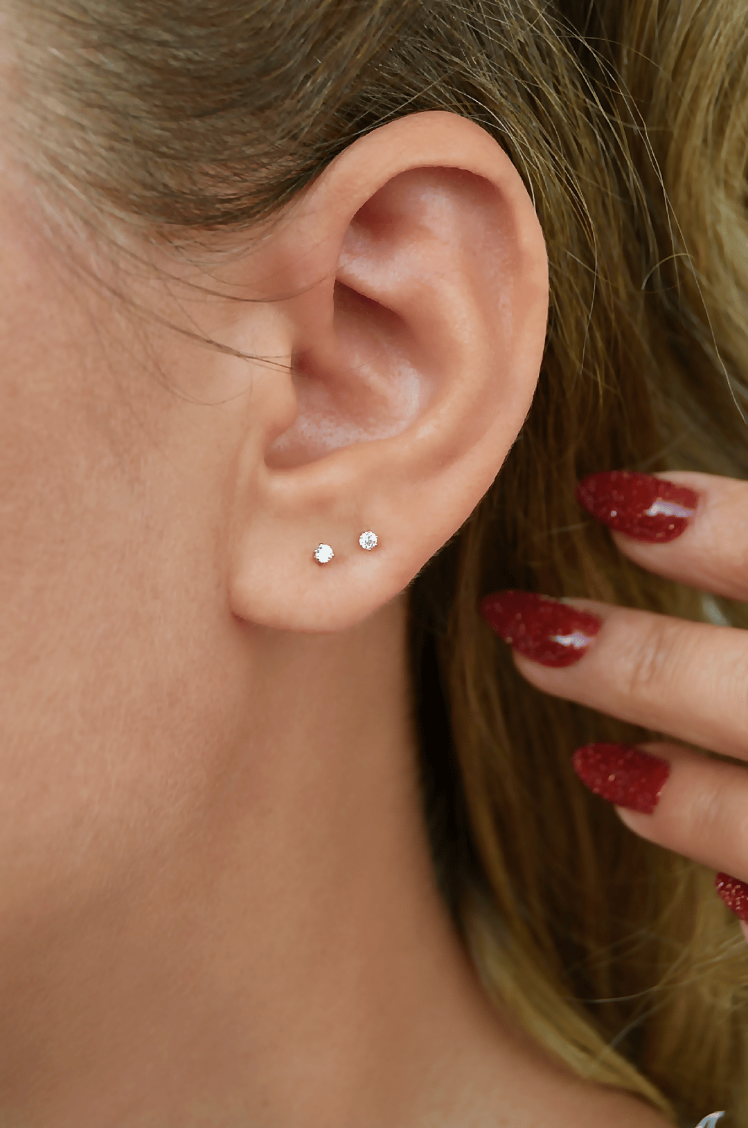 Zirkon Taşlı 2 mm Tektaş Küpe