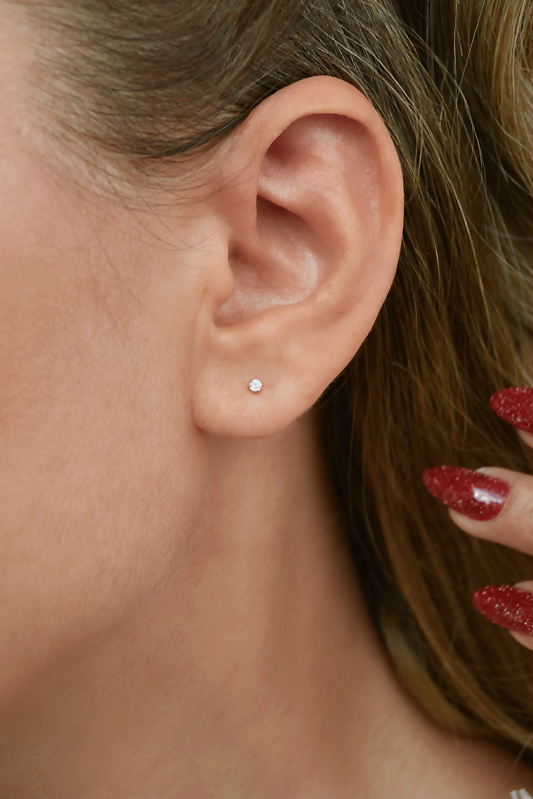 Zirkon Taşlı 2 mm Tektaş Küpe