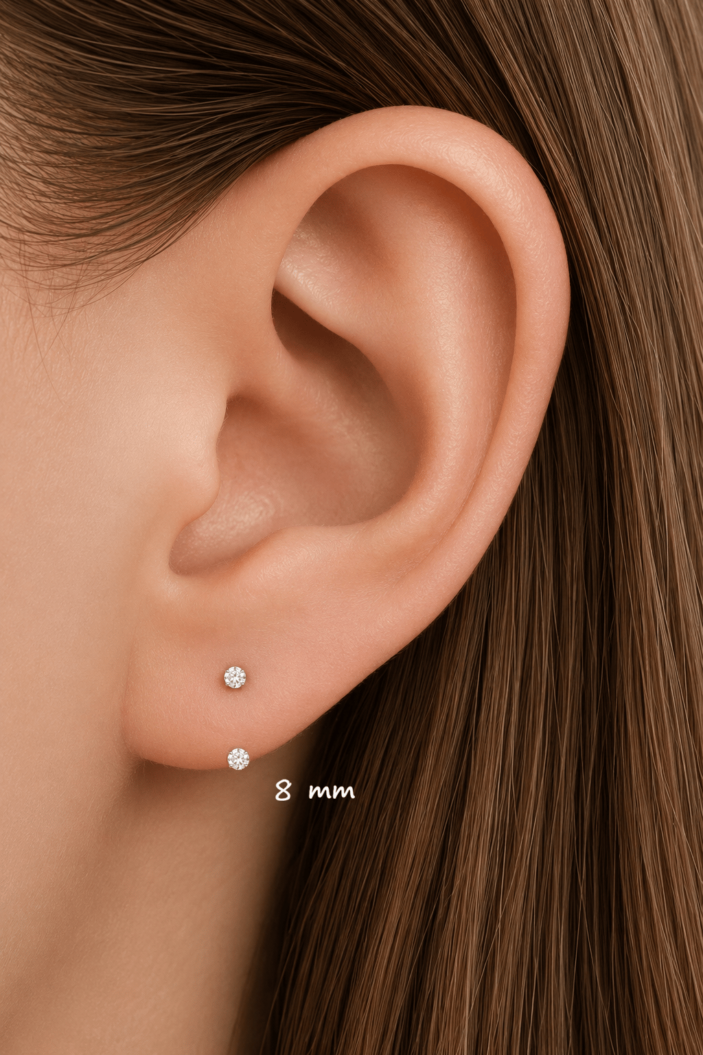 Zirkon Taşlı Gold Yarım Halka Burun Piercingi 316L Çelik 0.8 mm
