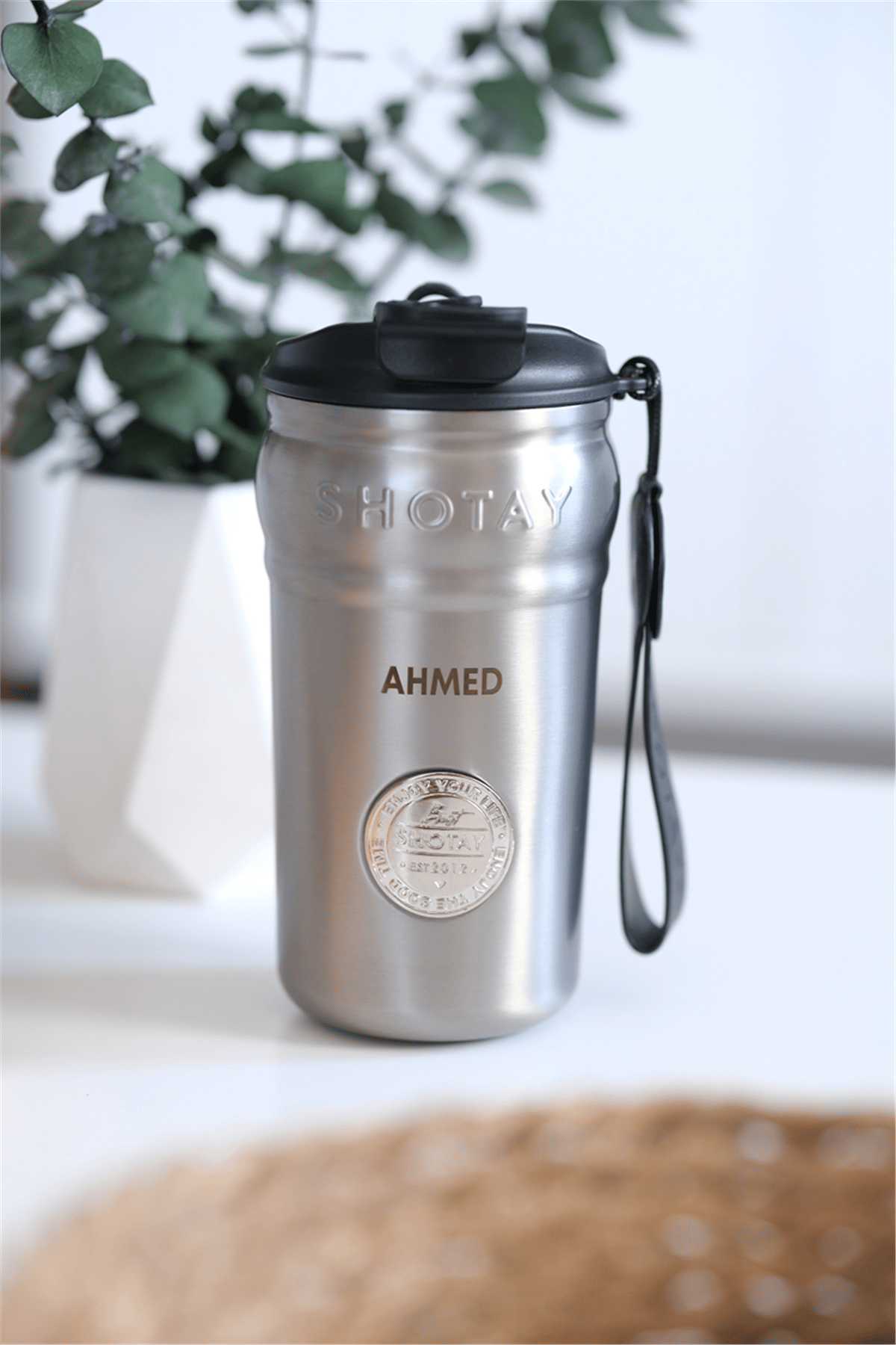 Kişiye Özel 423 ml Beyaz Paslanmaz Çelik Kahve Termosu