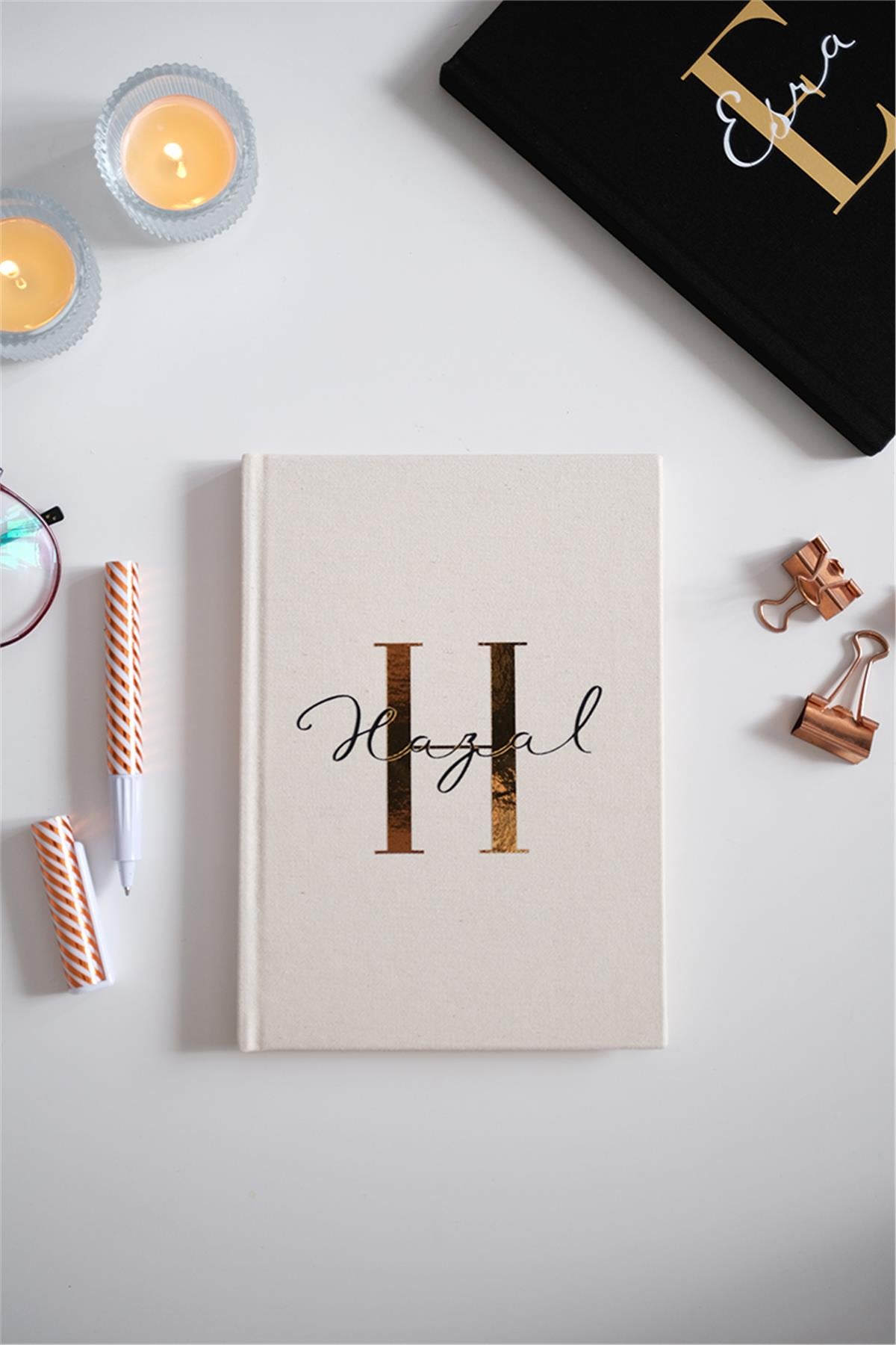 Kişiye Özel Kanvas Defter Ham Renk
