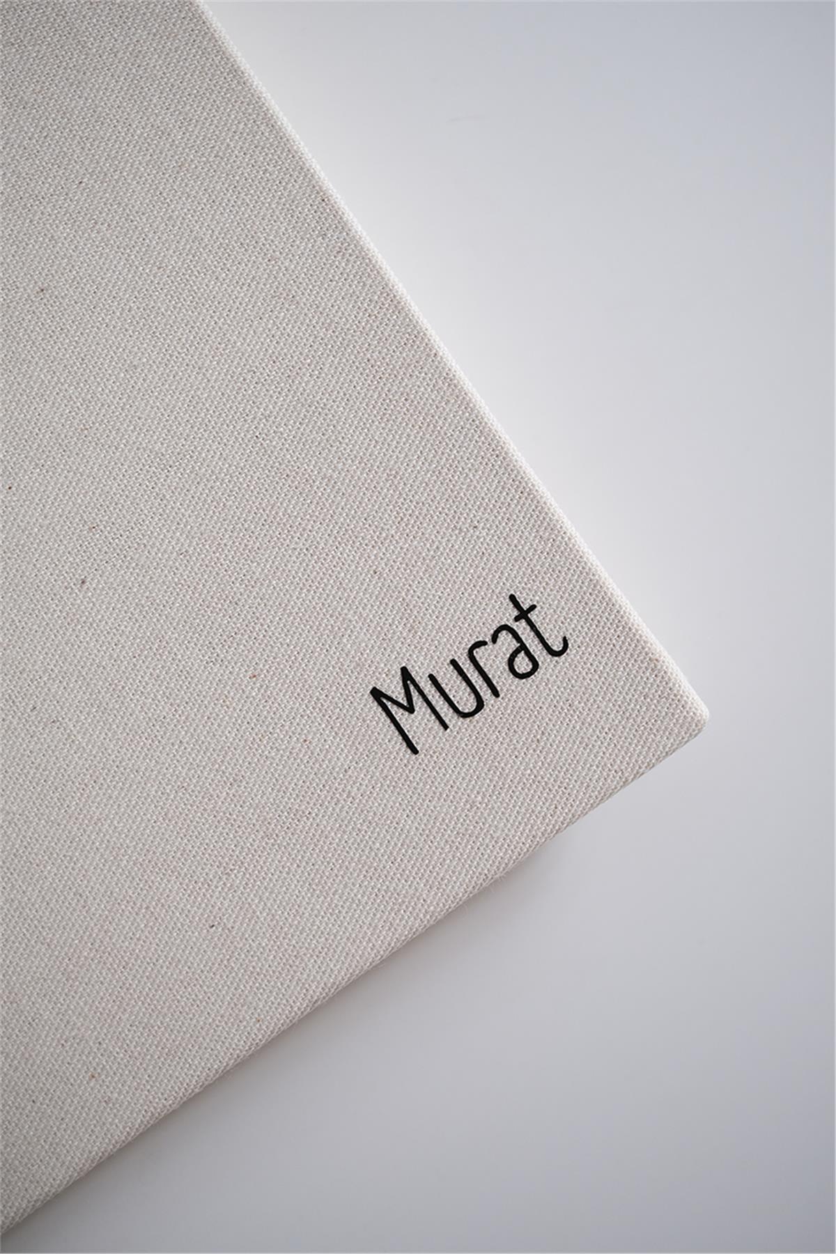 Kişiye Özel Kanvas Defter Ham Renk