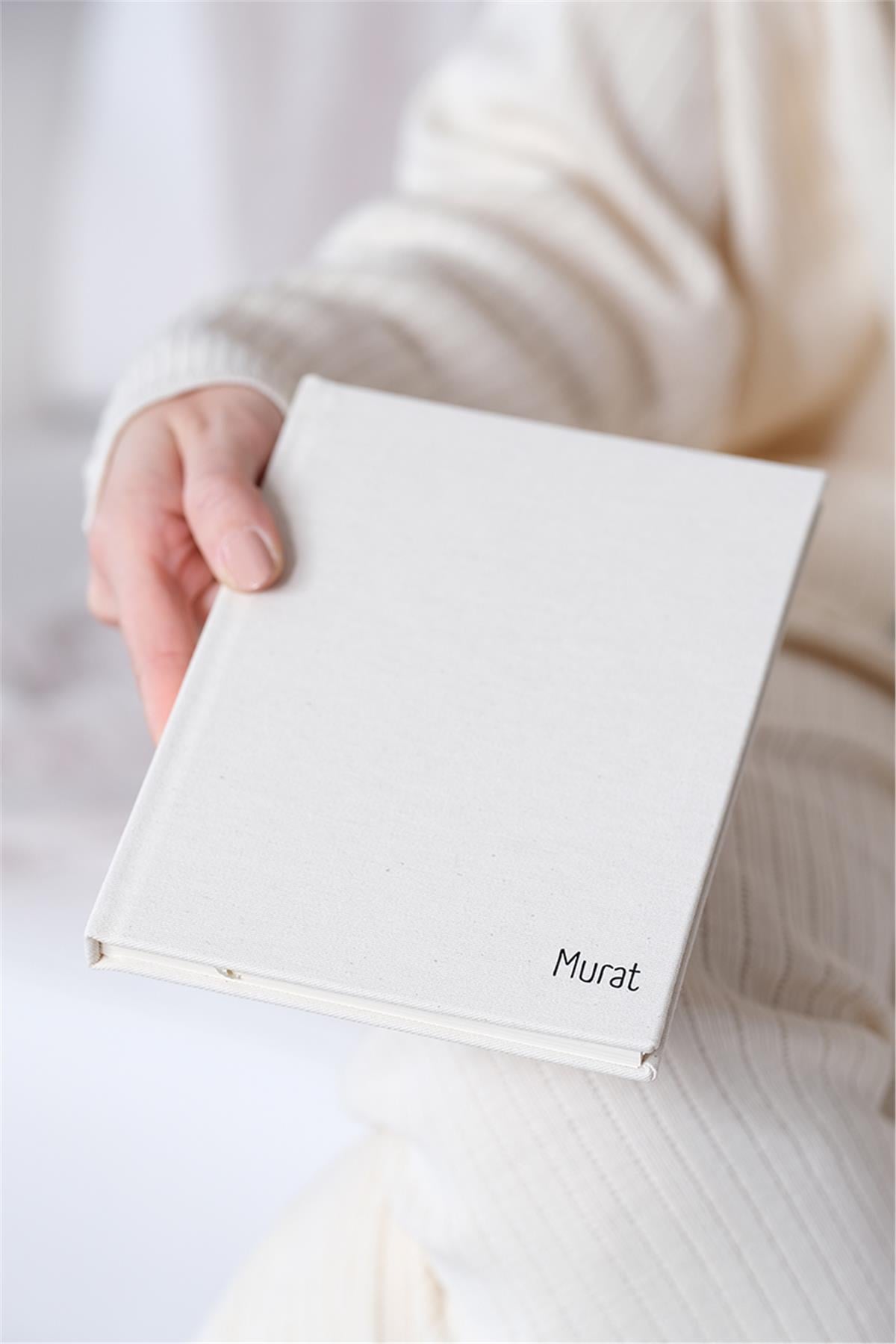 Kişiye Özel Kanvas Defter Ham Renk